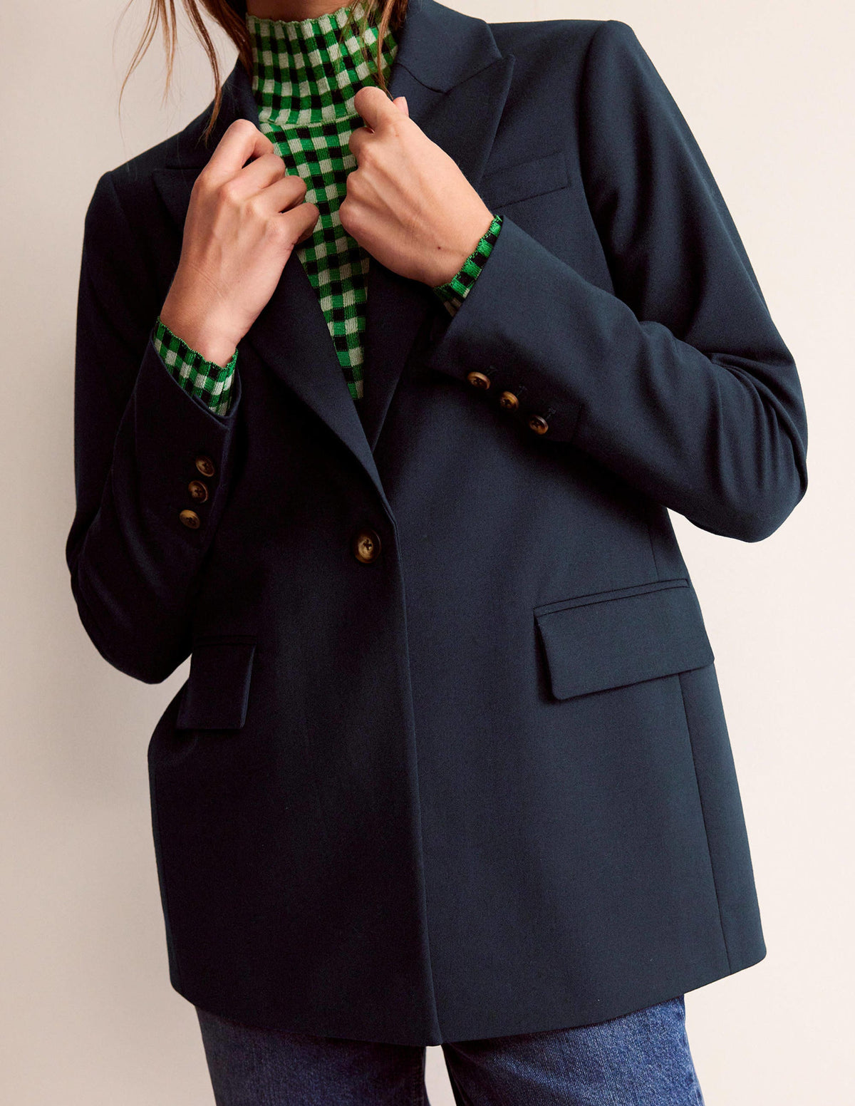 Blazer Bloomsbury en laine-Bleu marine-2