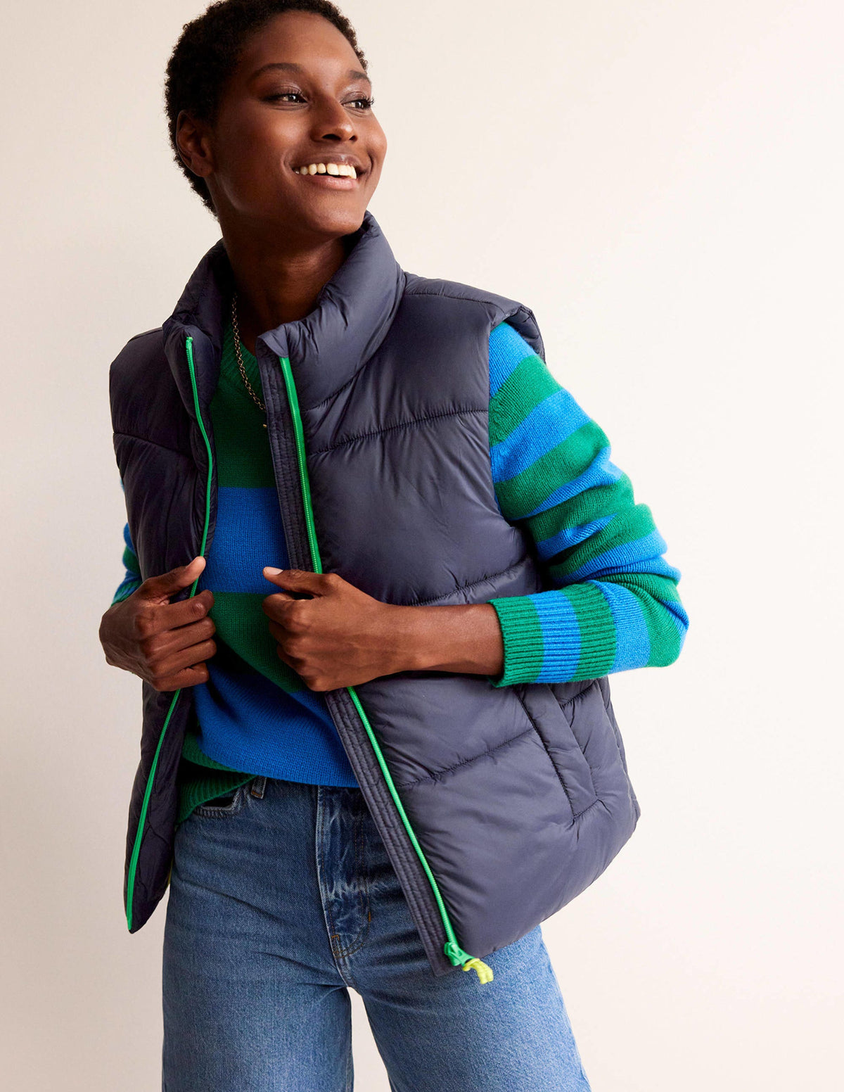 Fife Quilted Gilet-Navy - Image 4