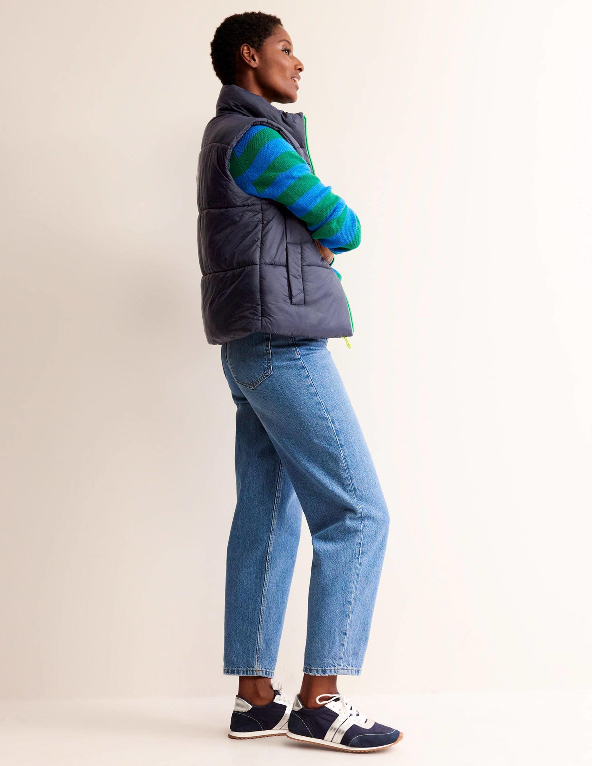 Fife Quilted Gilet-Navy - Image 5