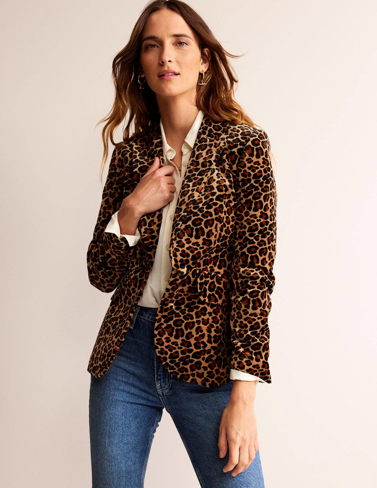 Le blazer Marylebone en velours-Léopard - Image 1