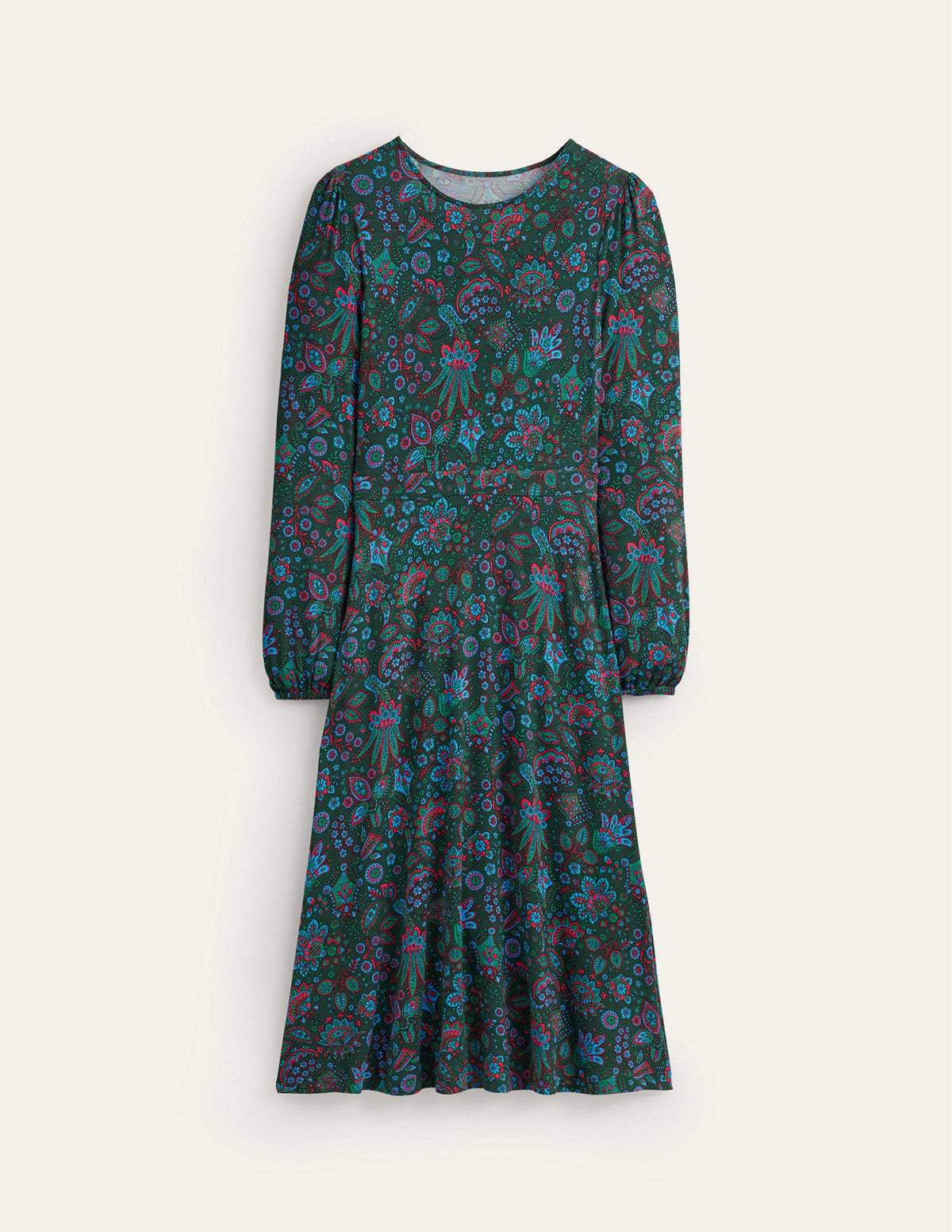 Camille Midikleid aus Jersey-Chatsworthgrün, Azaleenblüte - Image 6
