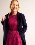 Jacquard A-Line Short Dress-Vibrant Pink, Azure Jacquard