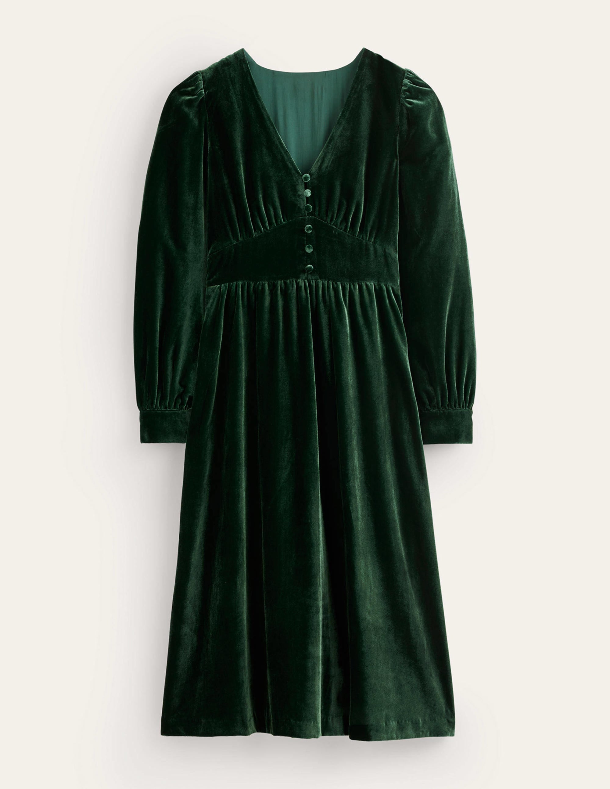 Elise Edelstein-Midikleid aus Samt-Chatsworth-Grün - Image 5