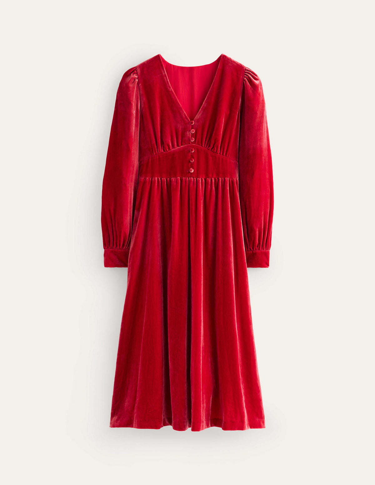 Elise Edelstein-Midikleid aus Samt-Rot - Image 6
