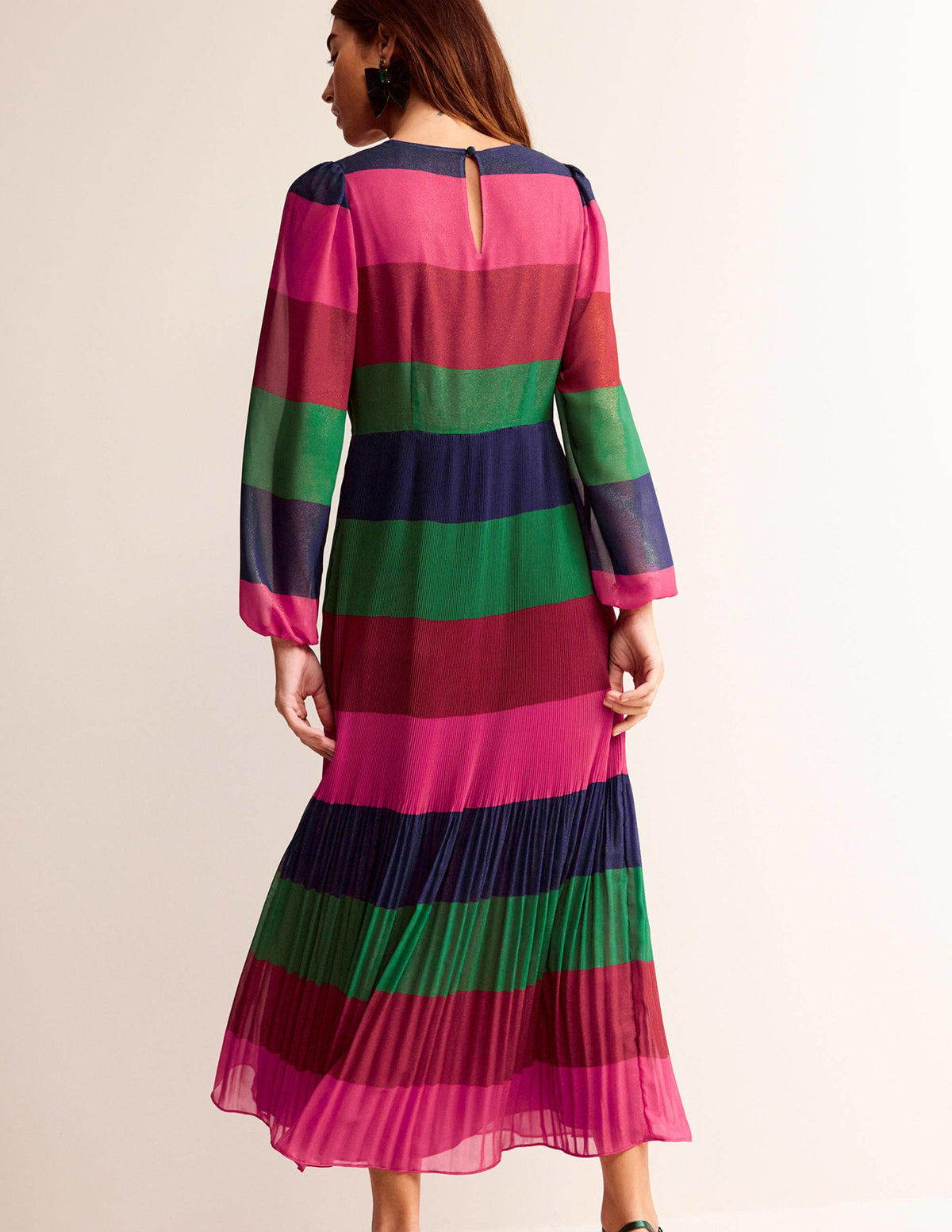 Maxikleid in Blockfarben-Bunt Gestreift-3
