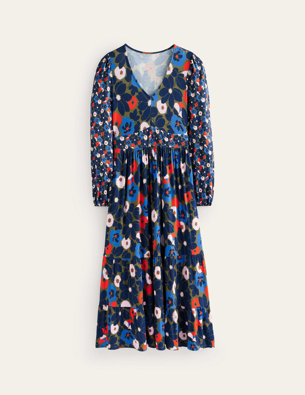 Kuddelmuddel Midikleid mit V-Ausschnitt-Wintermoos, Bloomsbury Pop-9