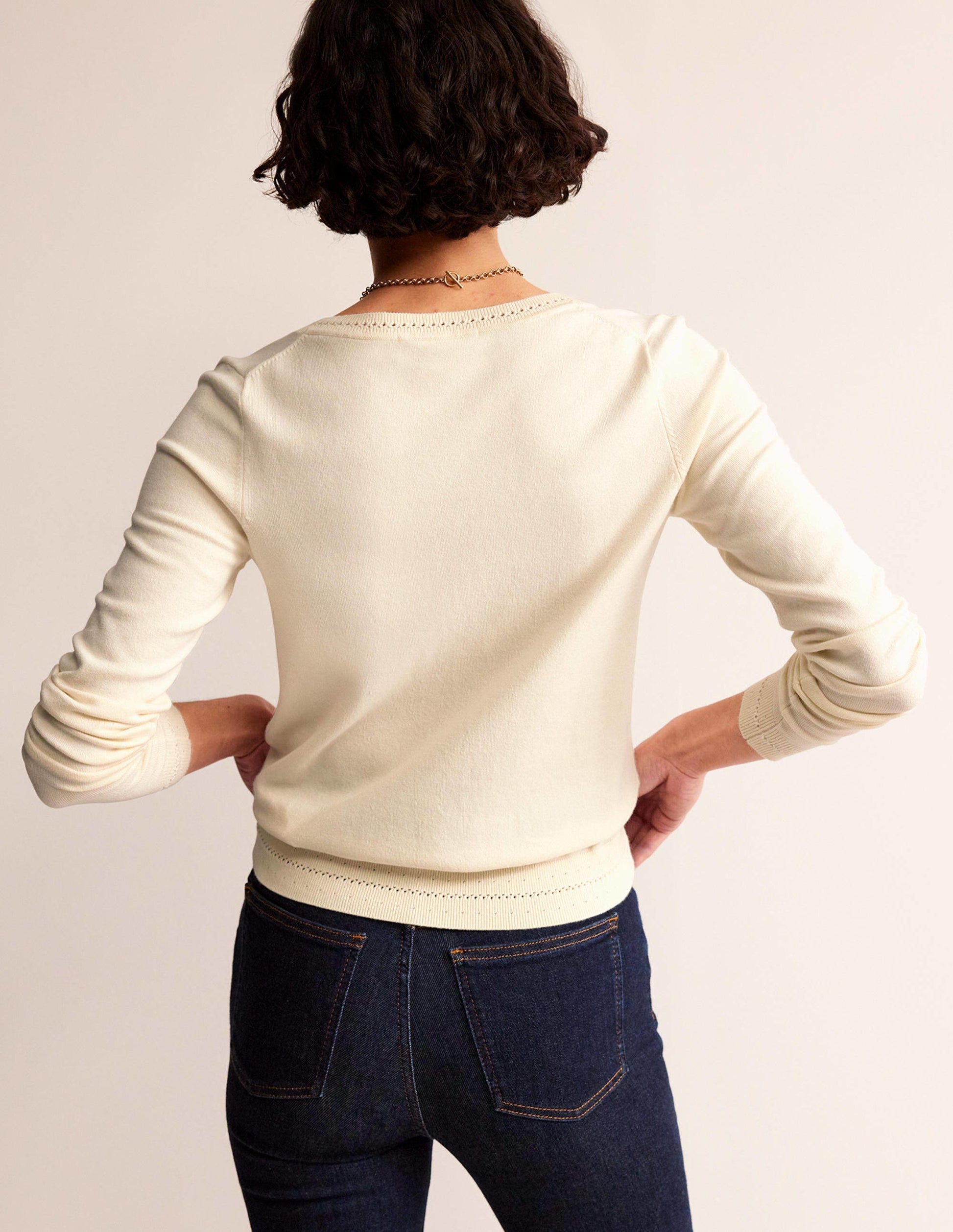 Catriona Pullover aus Baumwolle mit V-Ausschnitt-Black-4