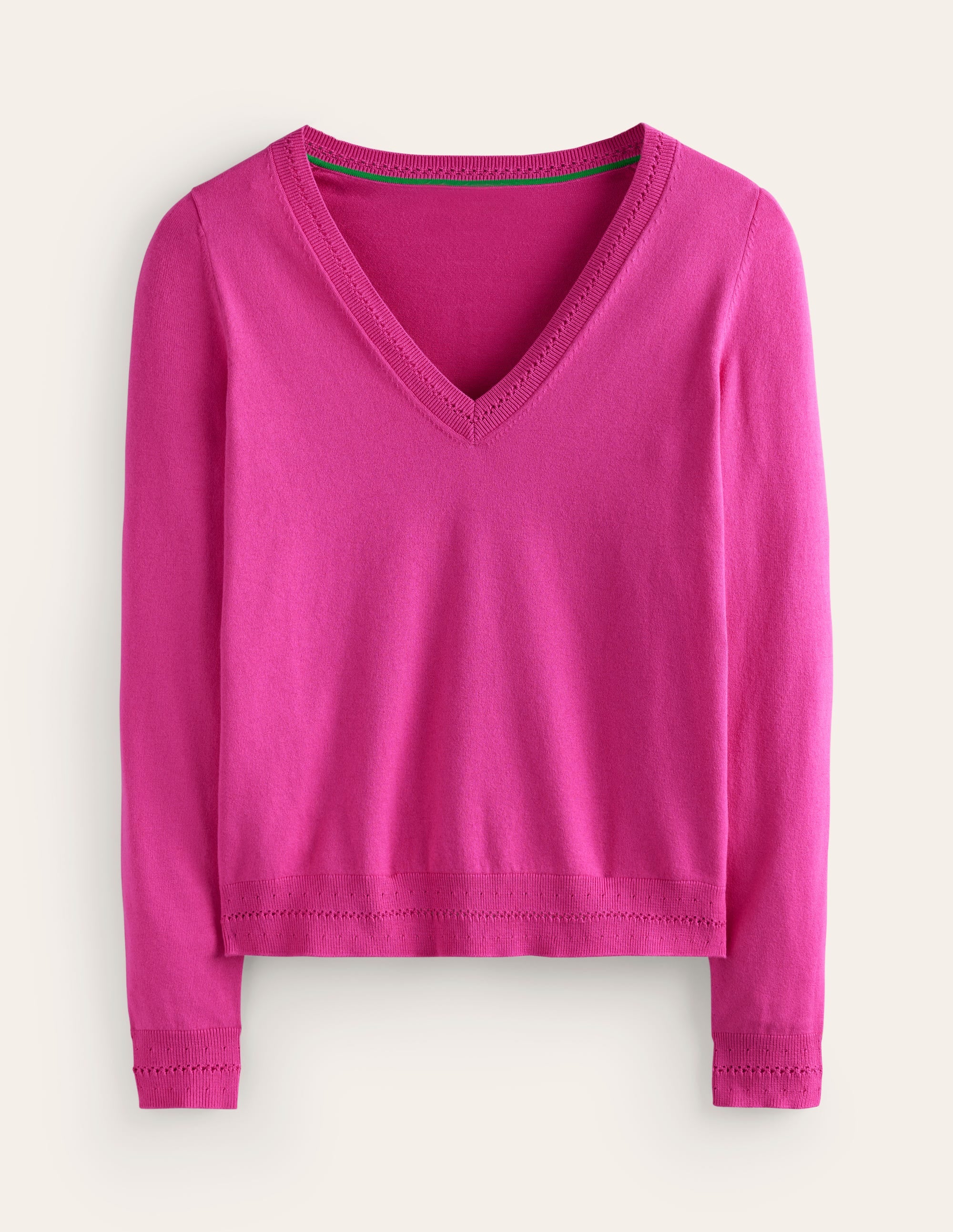 Catriona Pullover aus Baumwolle mit V-Ausschnitt-Rosa, Weltraum - Image 5