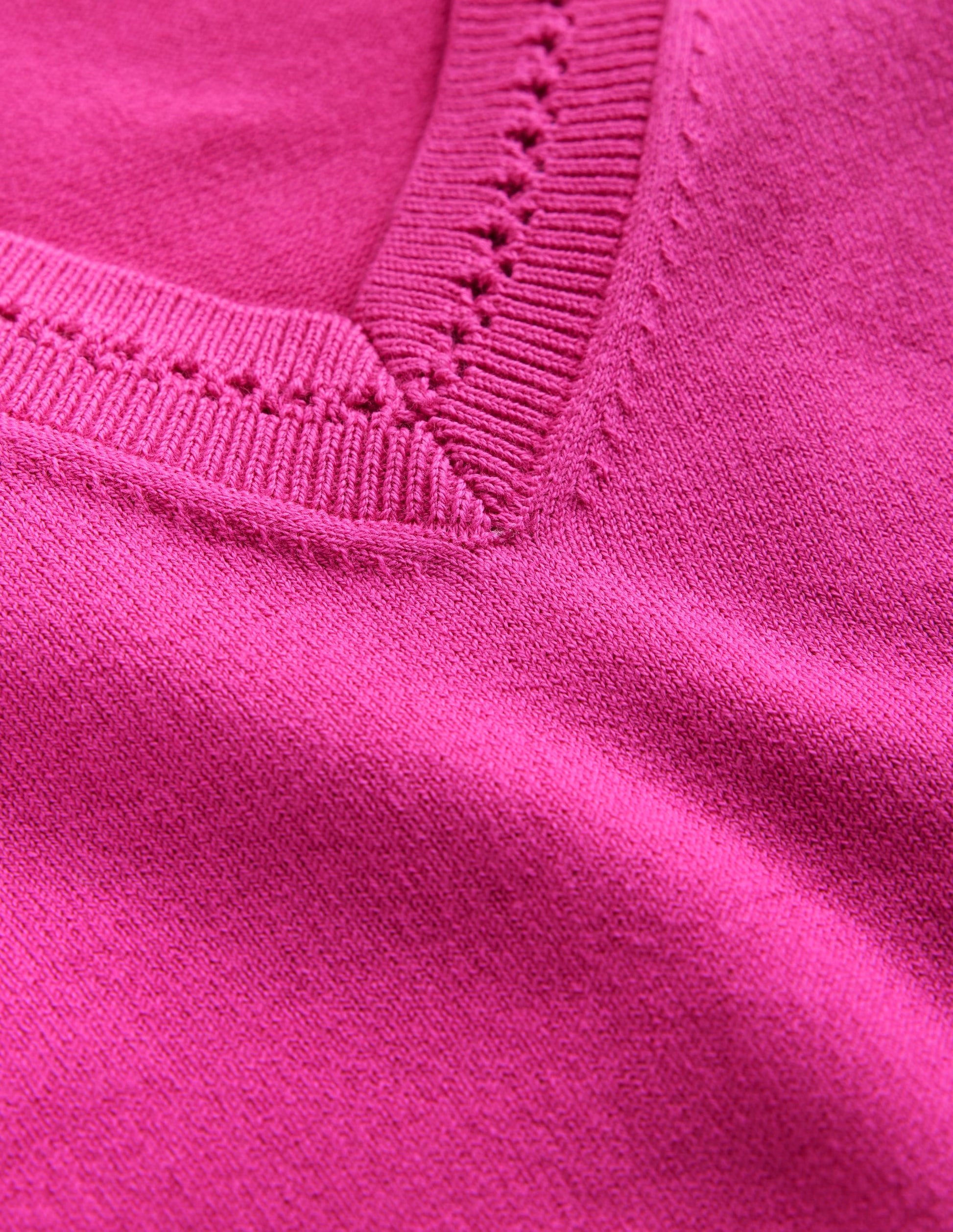 Catriona Pullover aus Baumwolle mit V-Ausschnitt-Rosa, Weltraum-6