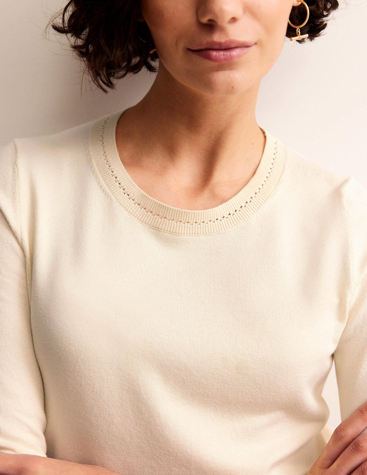 Catriona Pullover aus Baumwolle mit Rundhalsausschnitt-Warmes Naturweiß - Image 2