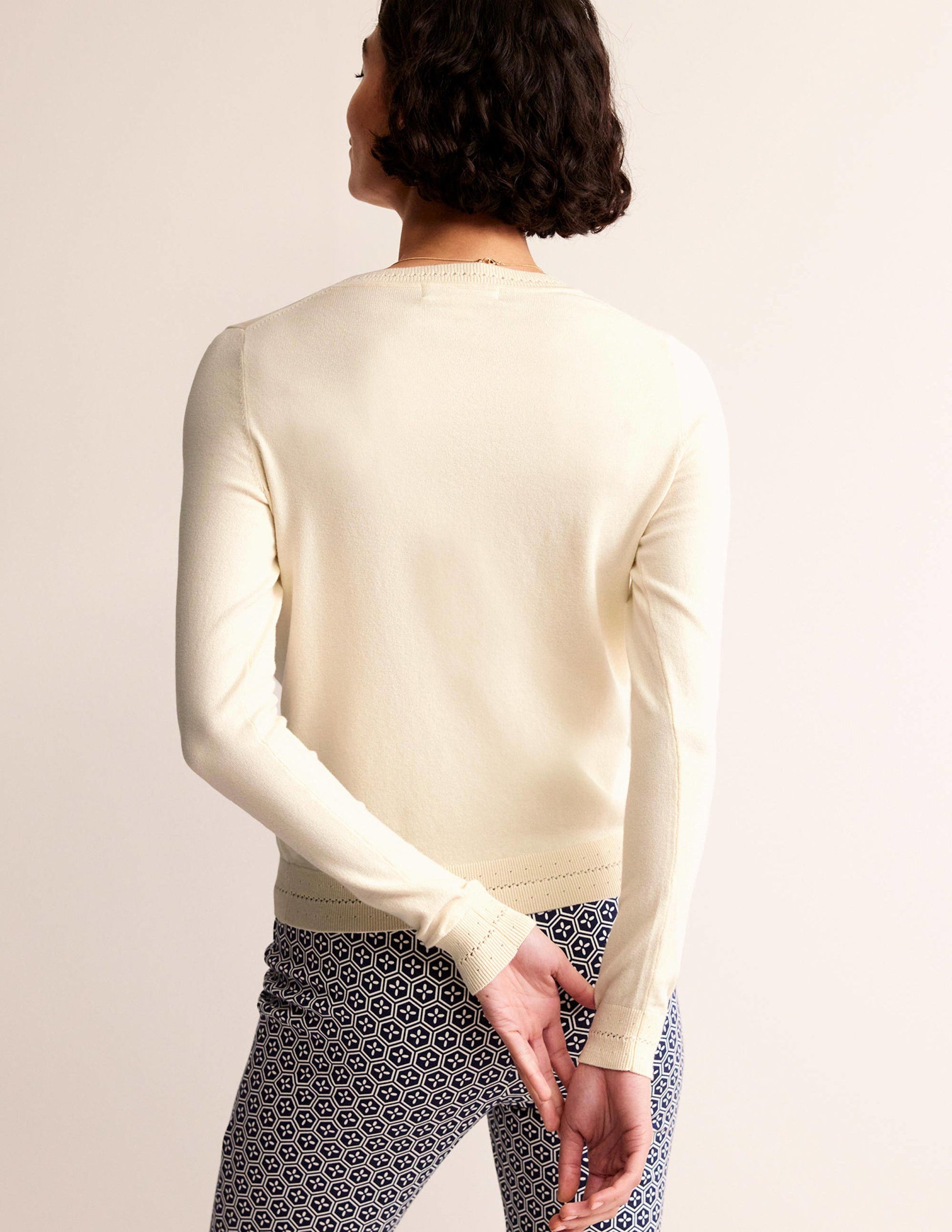 Catriona Pullover aus Baumwolle mit Rundhalsausschnitt-Warmes Naturweiß-3