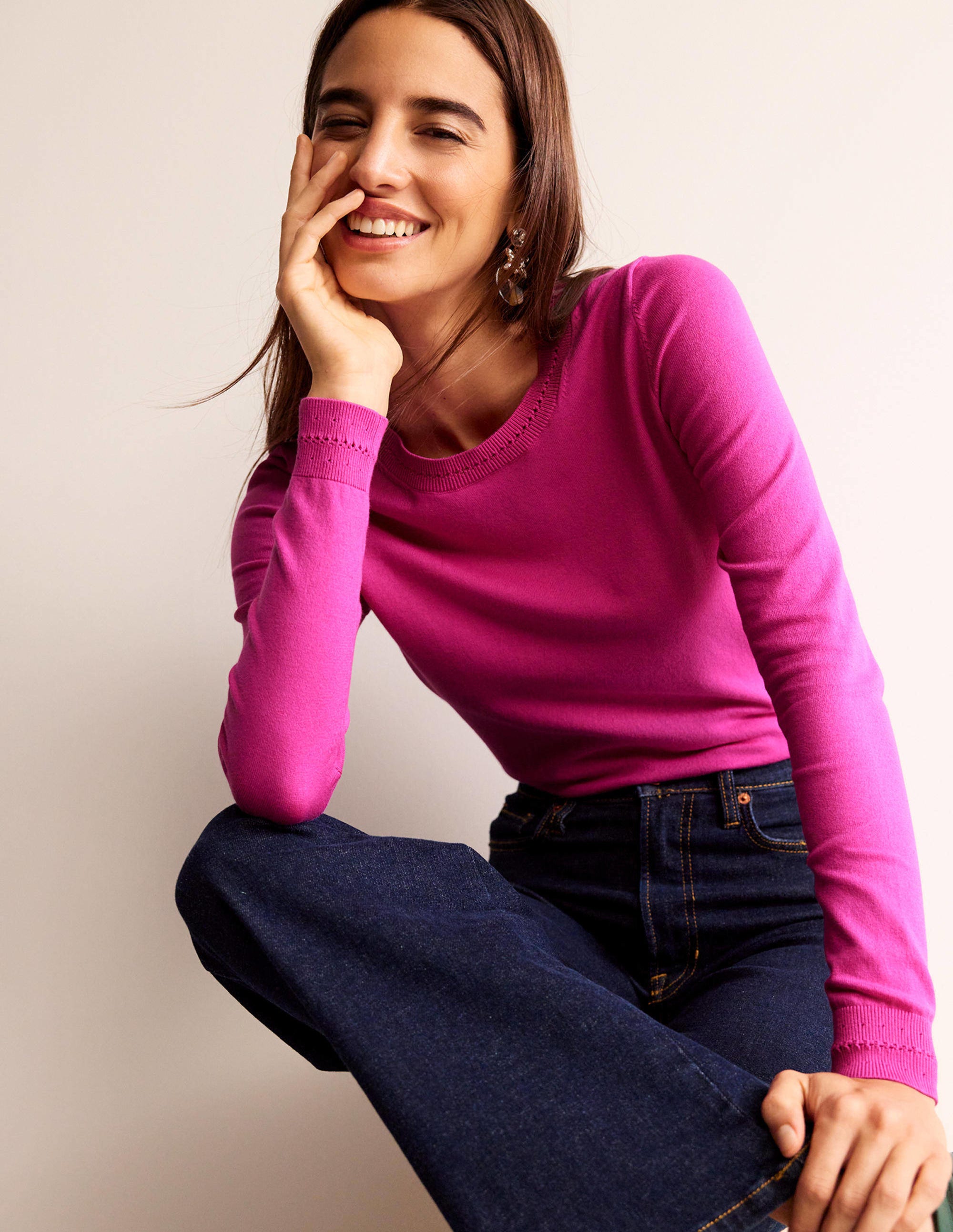 Catriona Pullover aus Baumwolle mit Rundhalsausschnitt-Rosa, Weltraum - Image 1