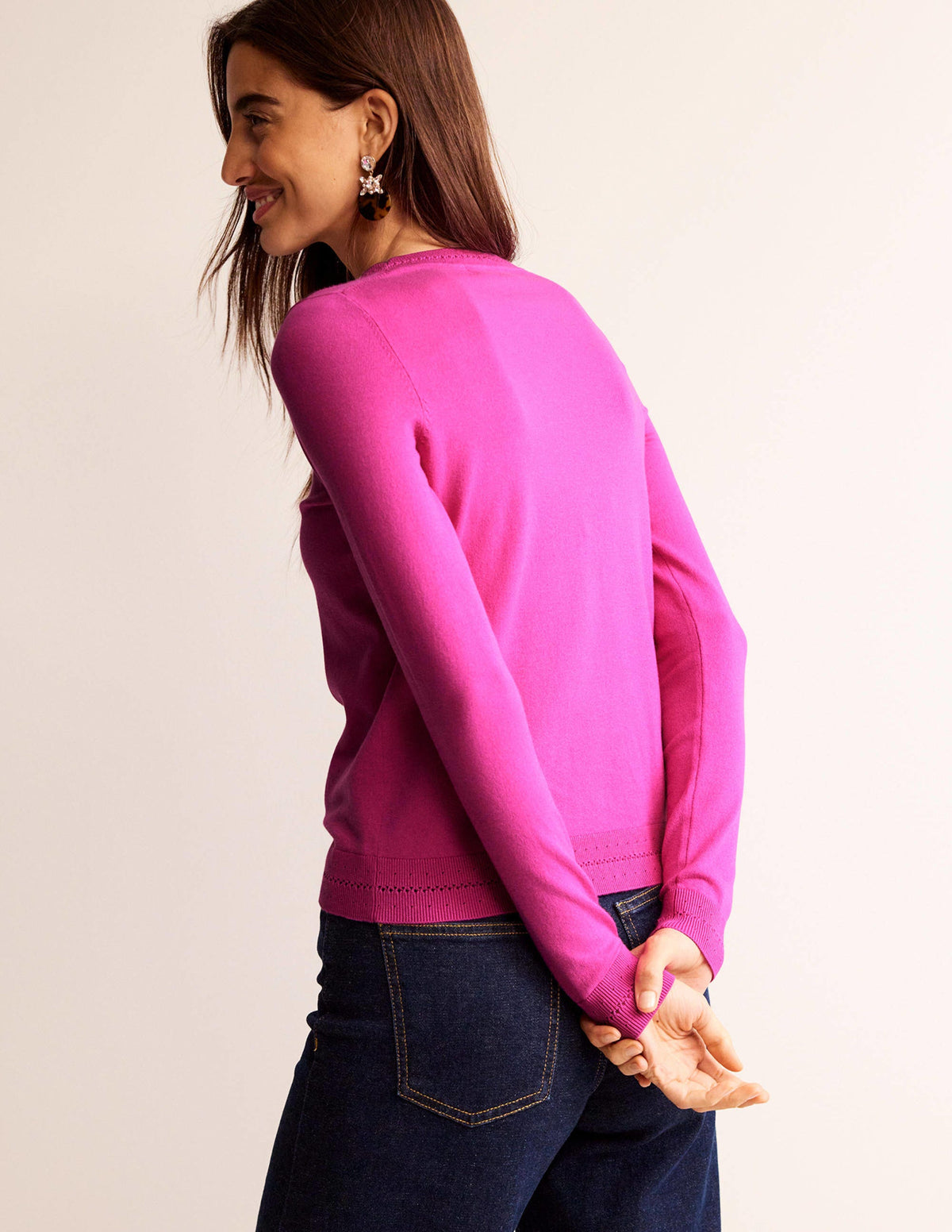 Catriona Pullover aus Baumwolle mit Rundhalsausschnitt-Rosa, Weltraum - Image 3