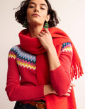 Edie Fair-Isle-Pullover-Mohnblumenrot