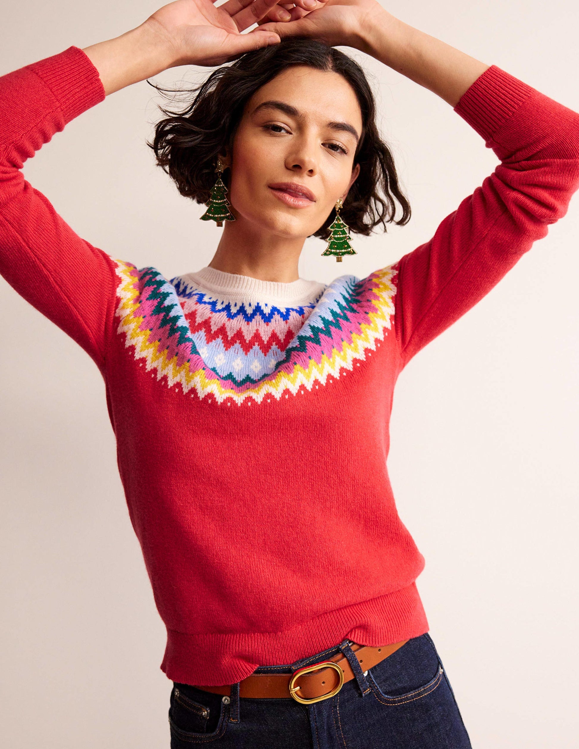 Edie Fair-Isle-Pullover-Mohnblumenrot-2