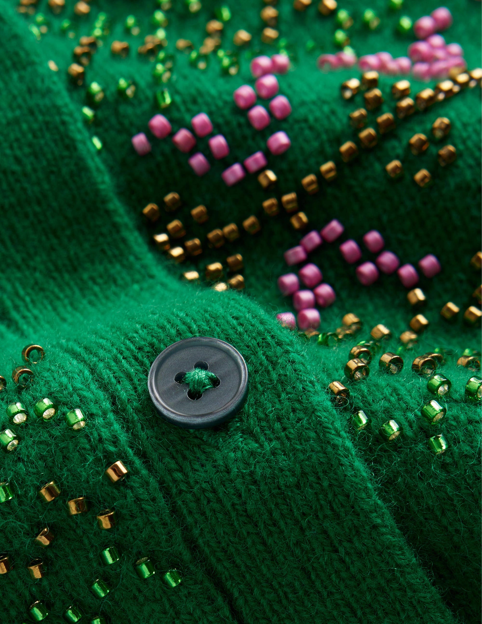 Verzierte Strickjacke mit Passe-Veridiangrün - Image 7