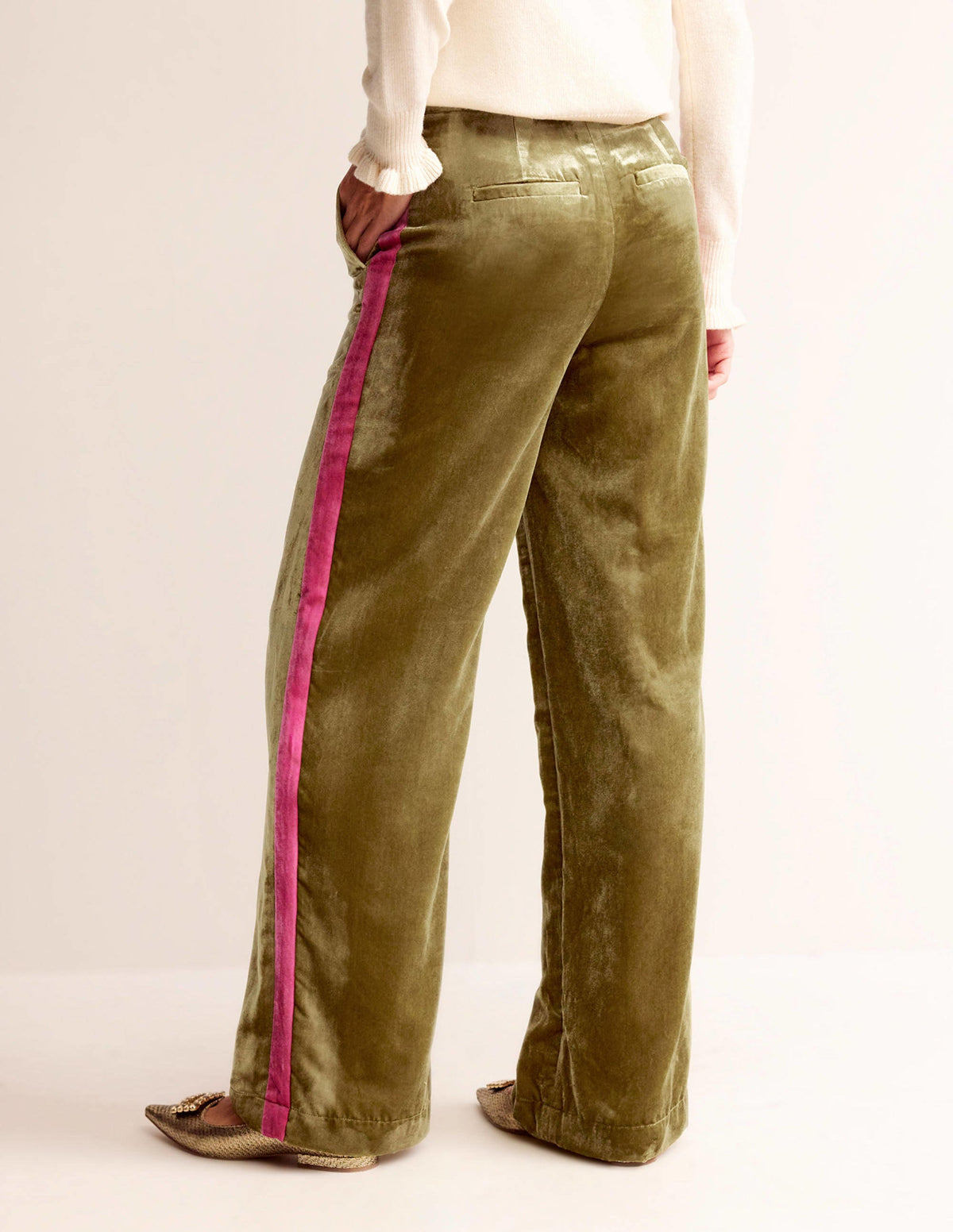 Pantalon Westbourne en velours-Kaki-3