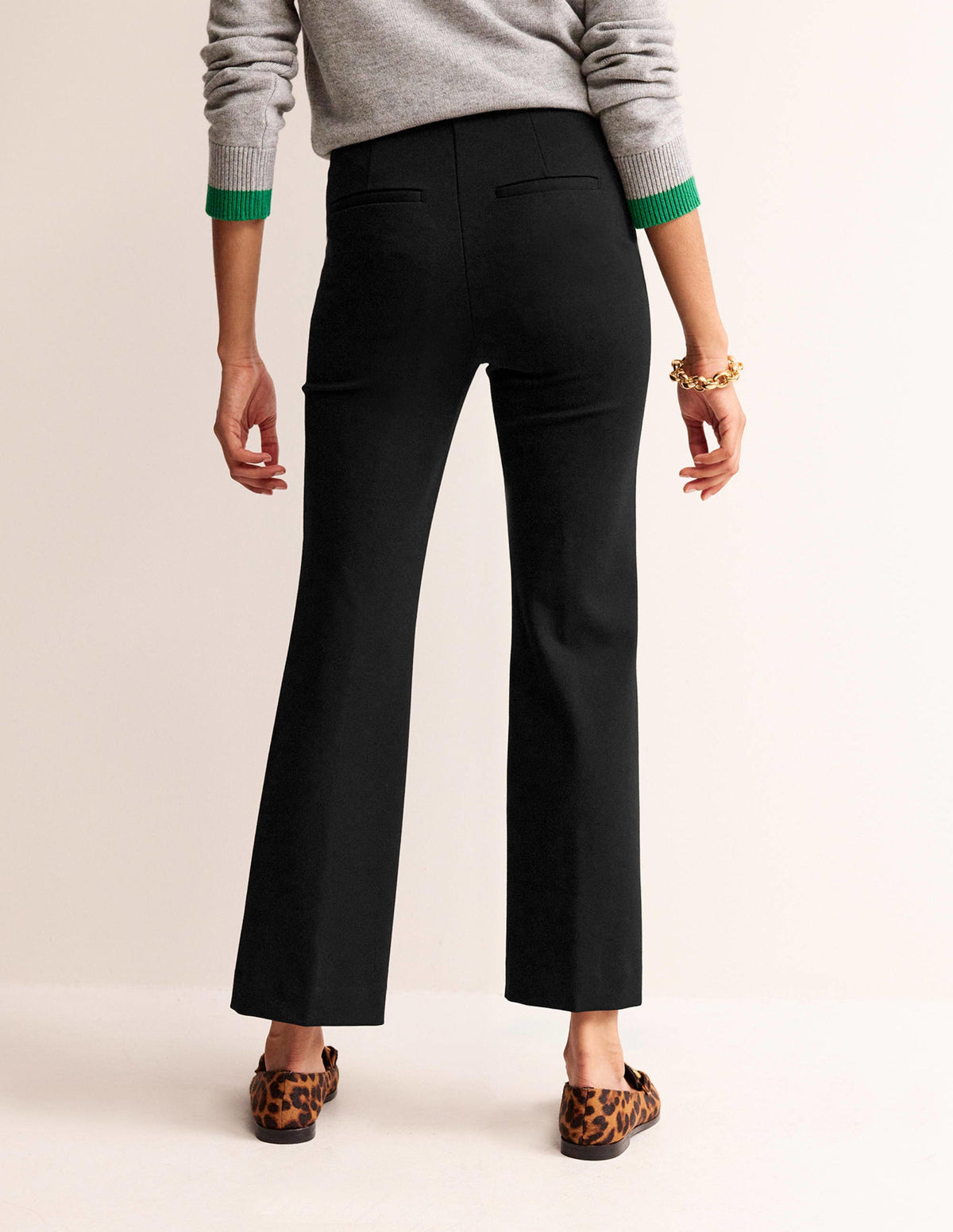 Ausgestellte Ponte-Hose zum Hineinschlüpfen-Schwarz - Image 3