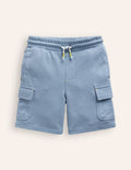 Cargo-Shorts aus Jersey-Kieselblau