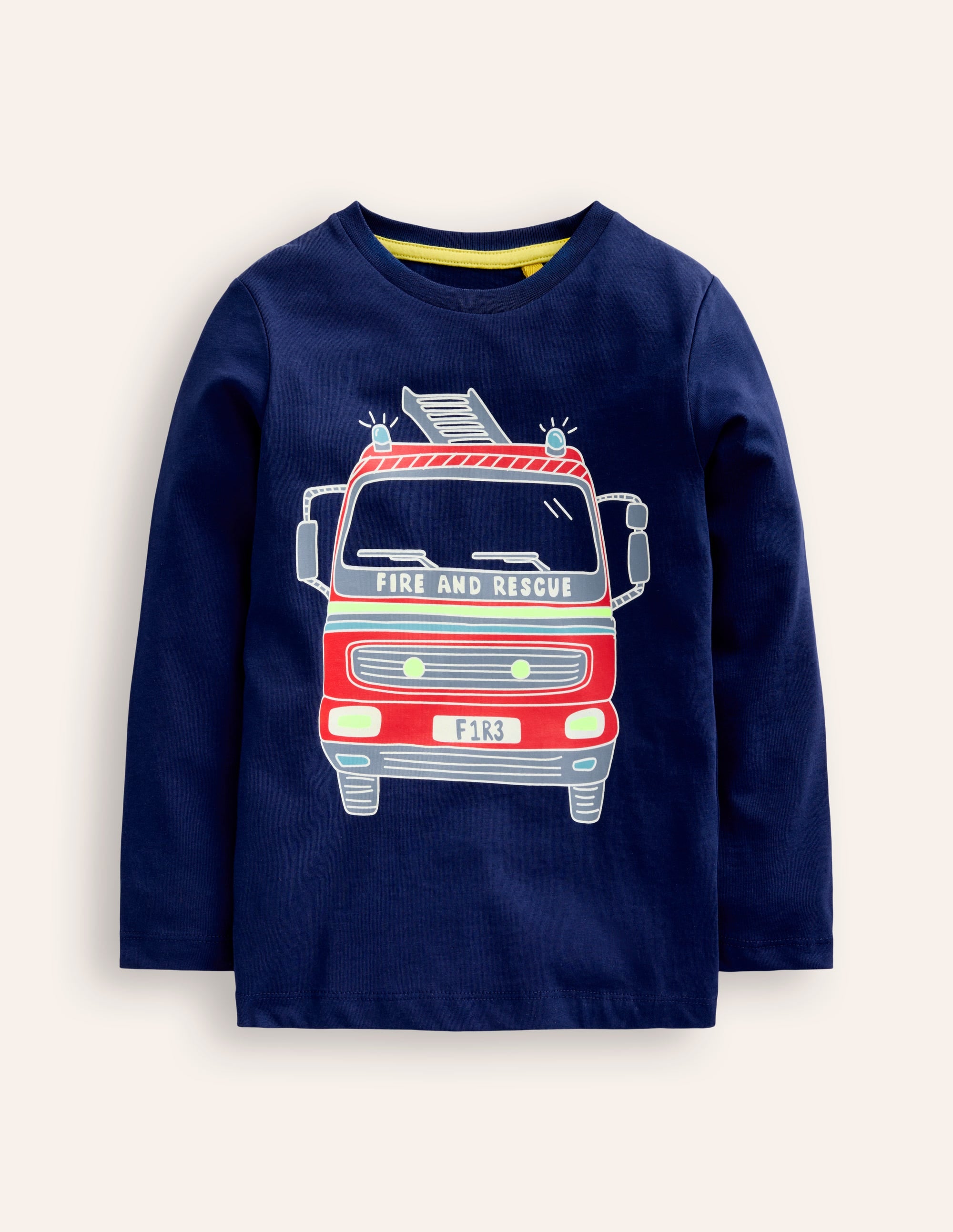 Glow-In-The-Dark T-Shirt-College Navy Fire Engine - Image 1