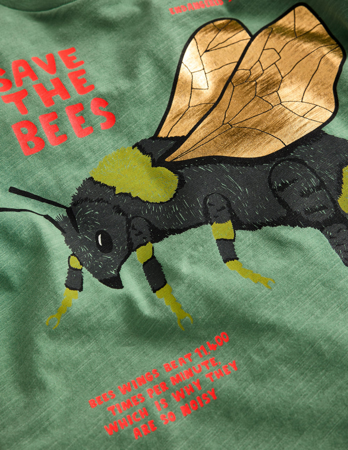 T-Shirt mit Foliendruck-Rosmarin-Grün Biene-3