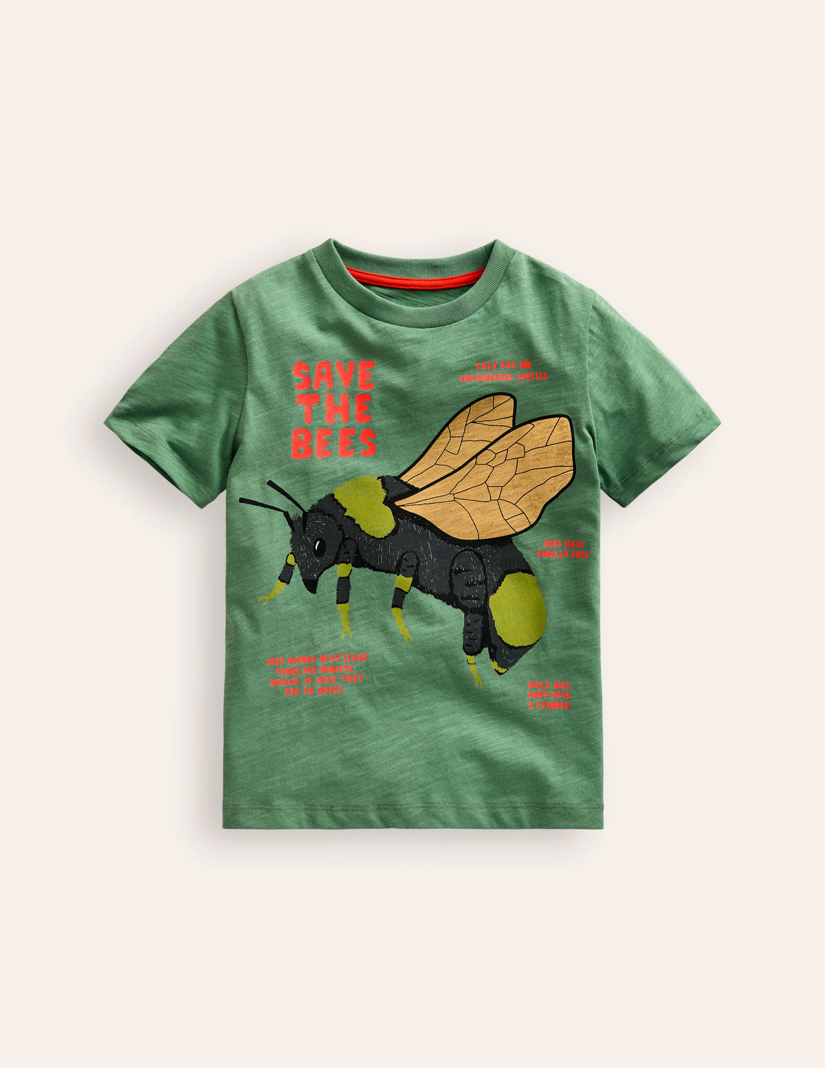 T-Shirt mit Foliendruck-Rosmarin-Grün Biene - Image 1