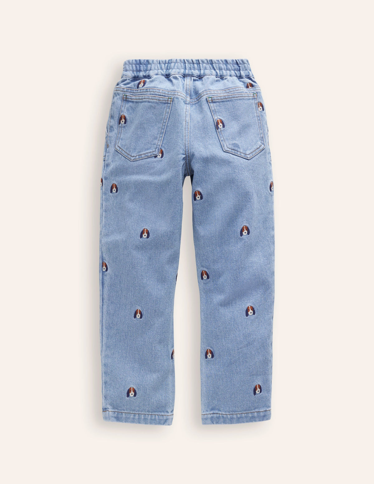 Lustige Jeans zum Hineinschlüpfen-Denim Welpen Bestickt-3