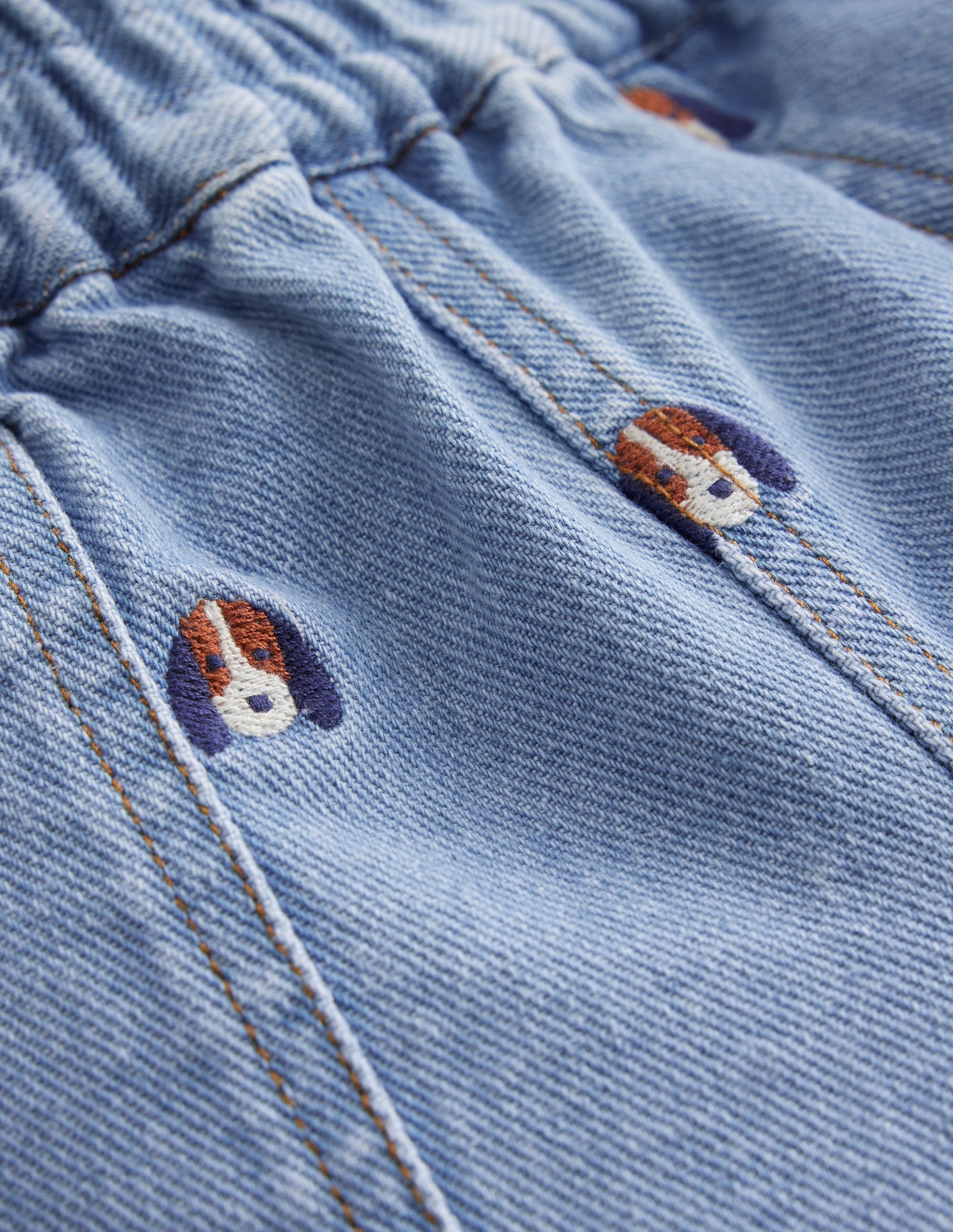Lustige Jeans zum Hineinschlüpfen-Denim Welpen Bestickt - Image 4
