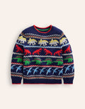 Fair-Isle-Pullover-Aristocratic Blue/ Ivory Stripe