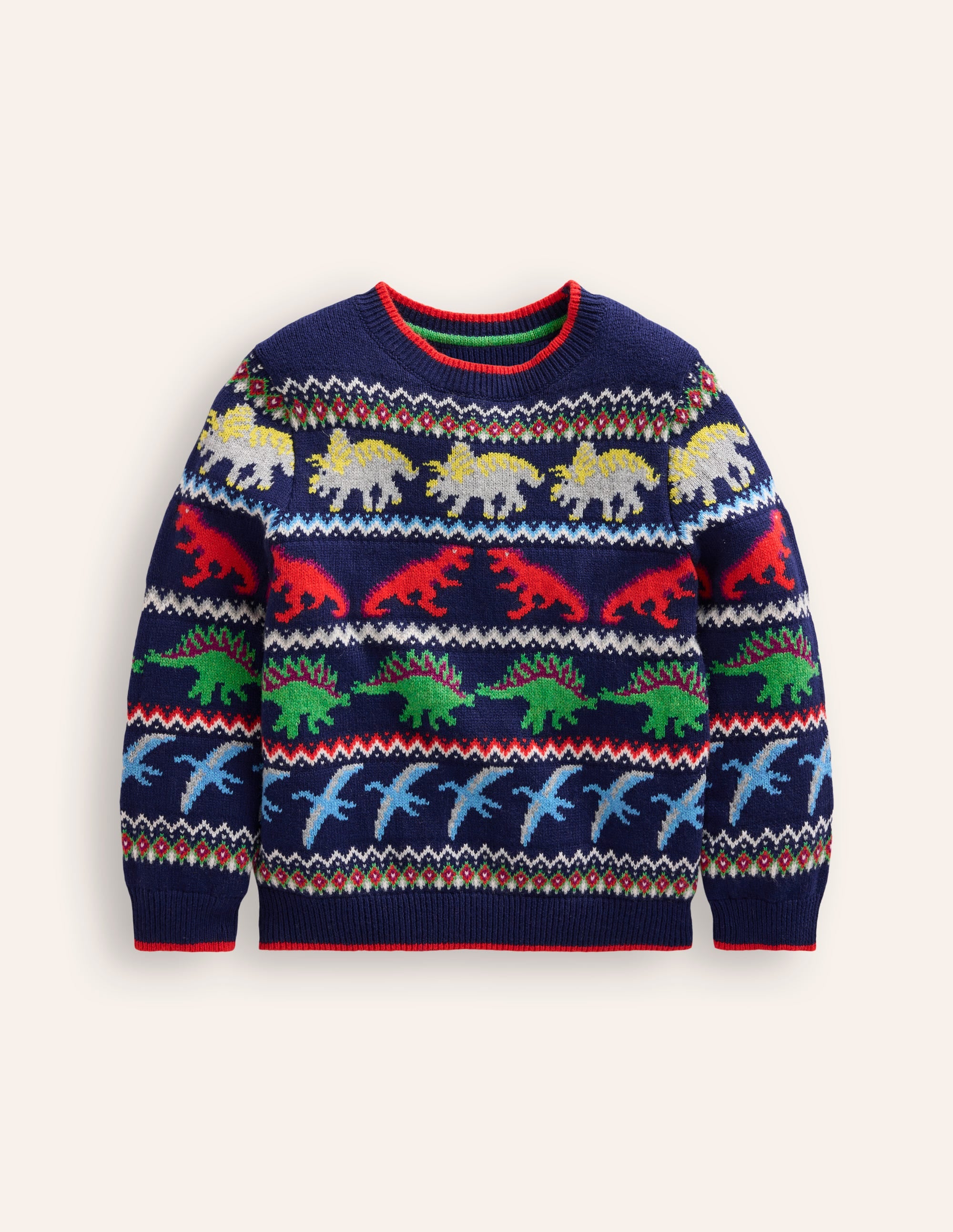 Fair-Isle-Pullover-Aristocratic Blue/ Ivory Stripe - Image 1