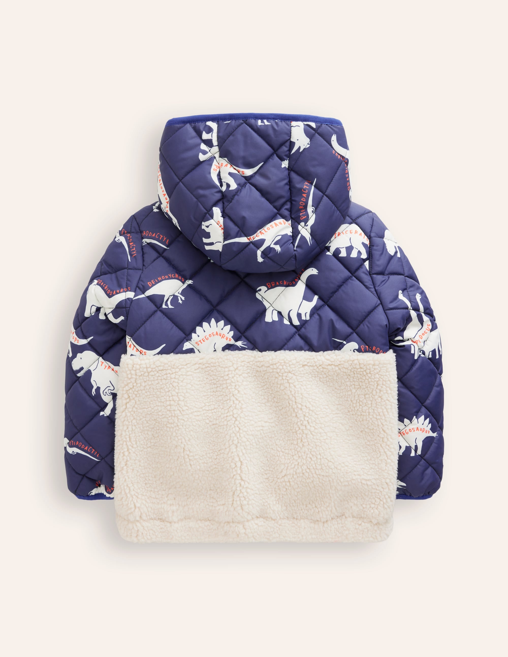 Borg Mix Jacket-College Navy Dino/ Borg - Image 2