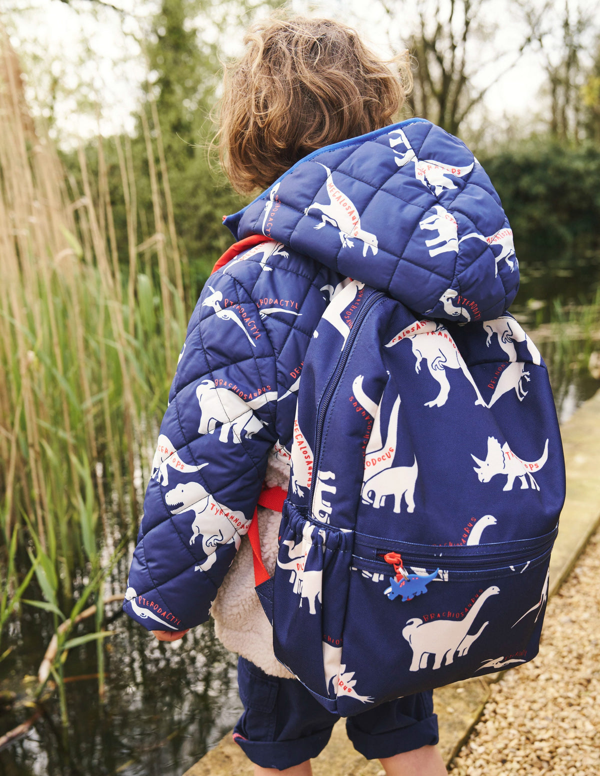 Borg Mix Jacket-College Navy Dino/ Borg-5