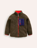 Kuschelige, winddichte Fleecejacke-Blasses Khaki