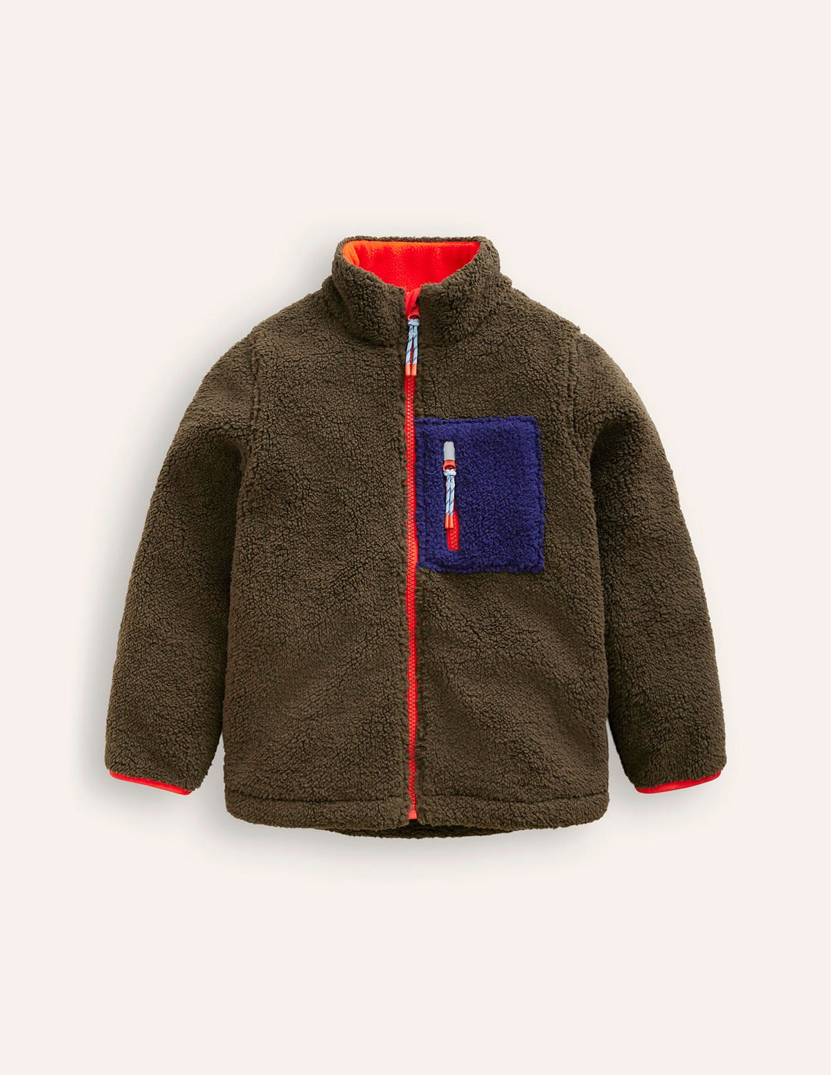 Kuschelige, winddichte Fleecejacke-Blasses Khaki - Image 1