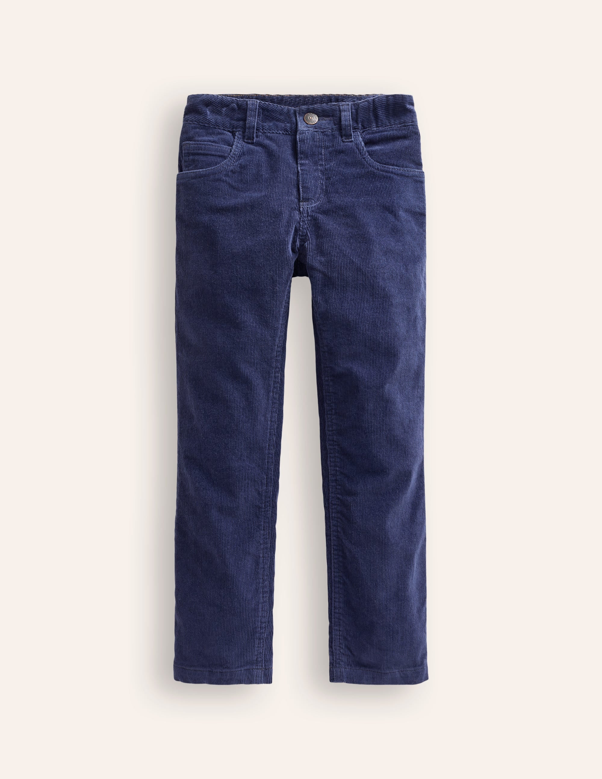 Classic Slim Cord Trousers-College Navy - Image 1