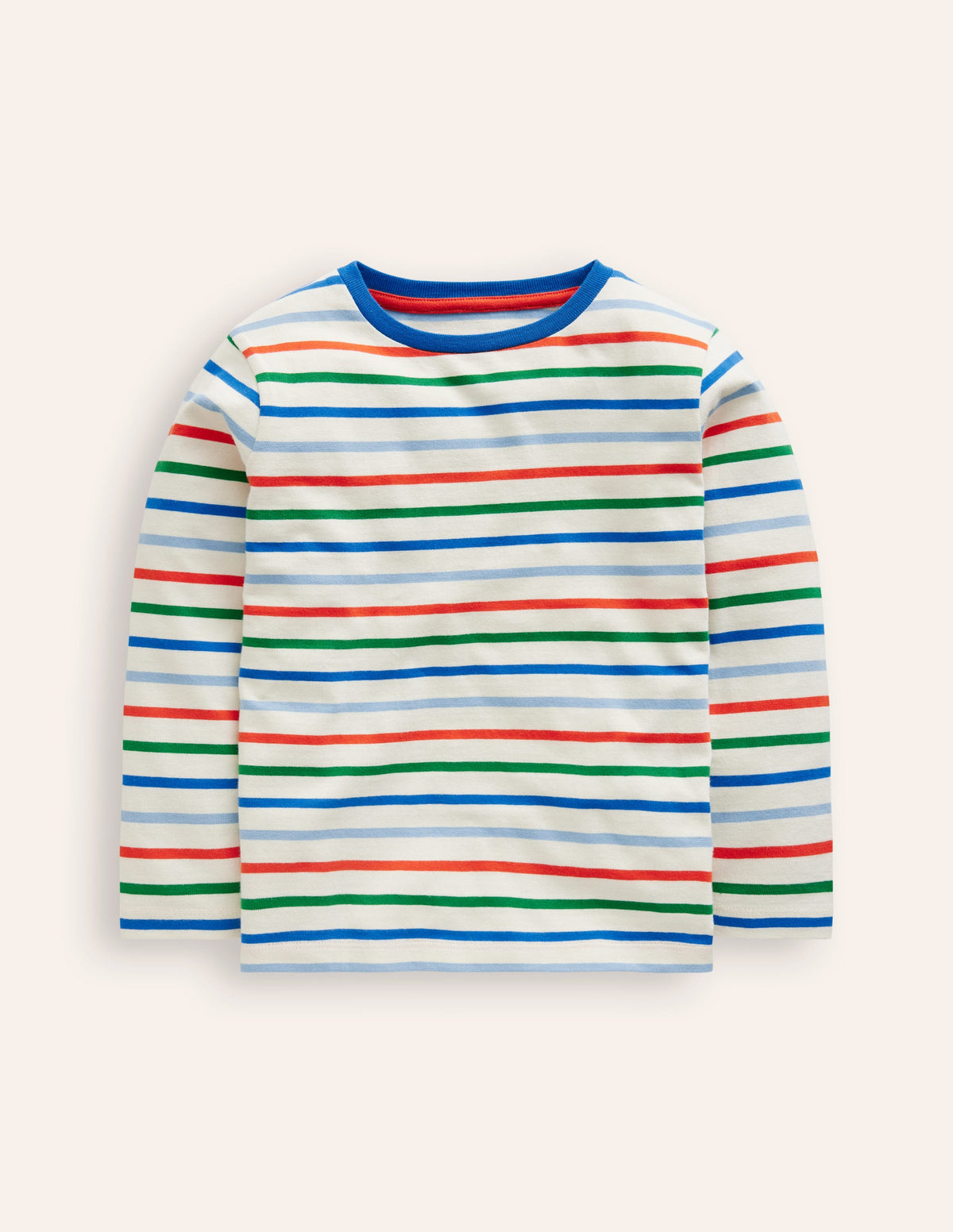 Breton-T-Shirt für den Alltag-Griechisches Blau/Knallrot - Image 1