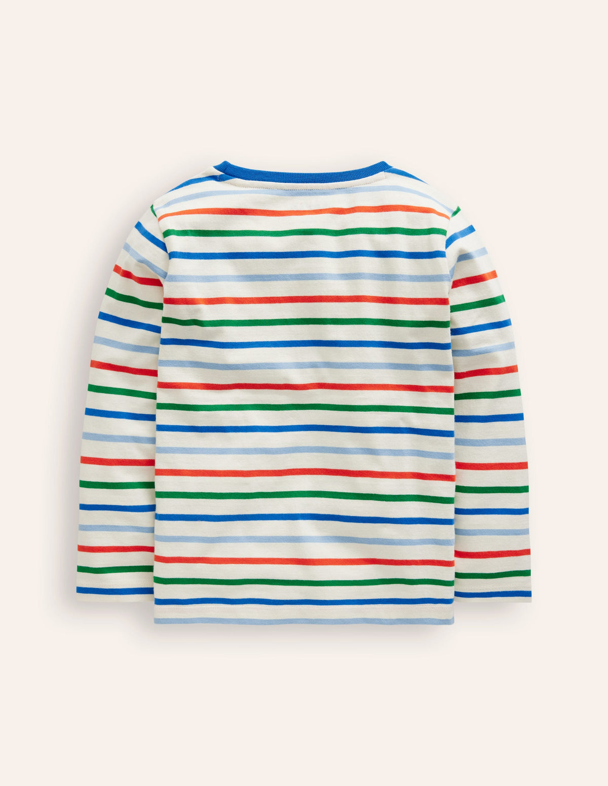 Breton-T-Shirt für den Alltag-Griechisches Blau/Knallrot-2