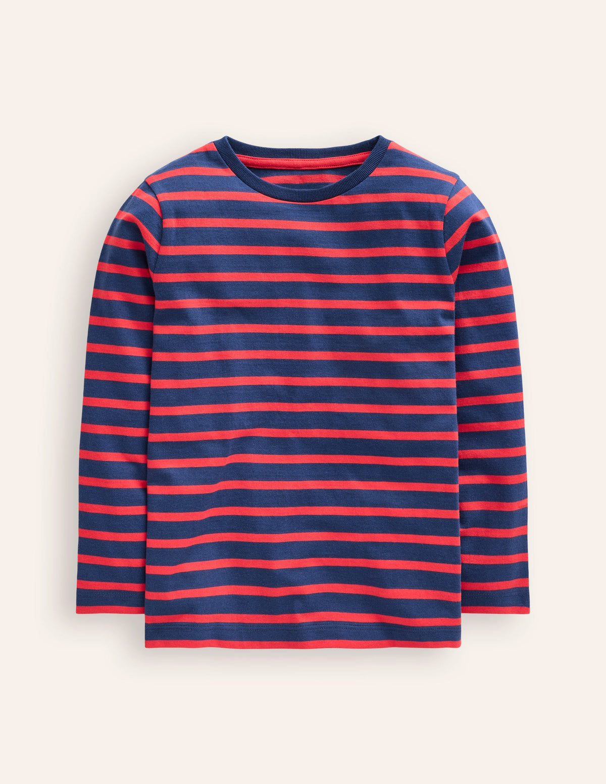 Breton-T-Shirt für den Alltag-Steuerbordblau/Erdbeertorte-1