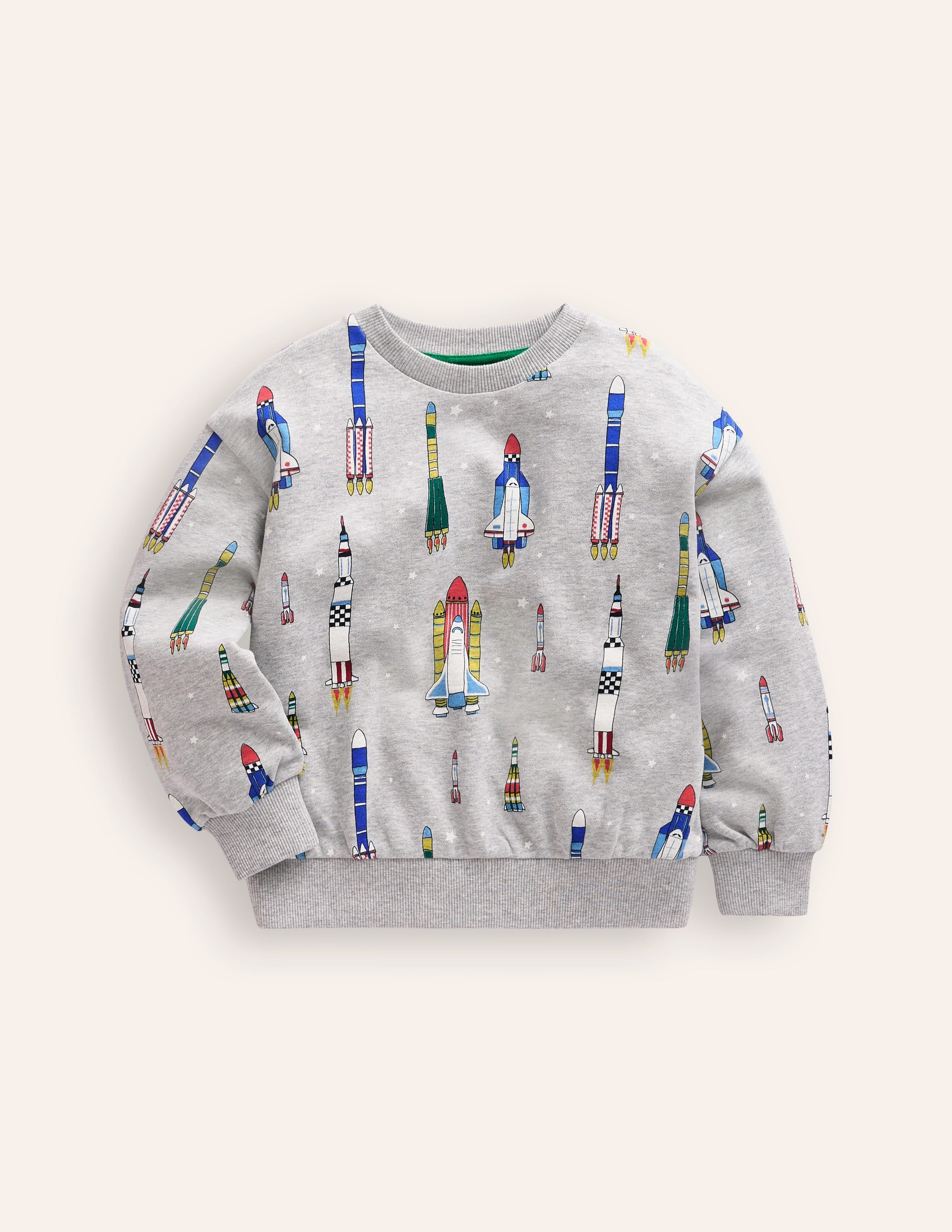 Printed Sweatshirt-Grey Marl Rockets - Image 1
