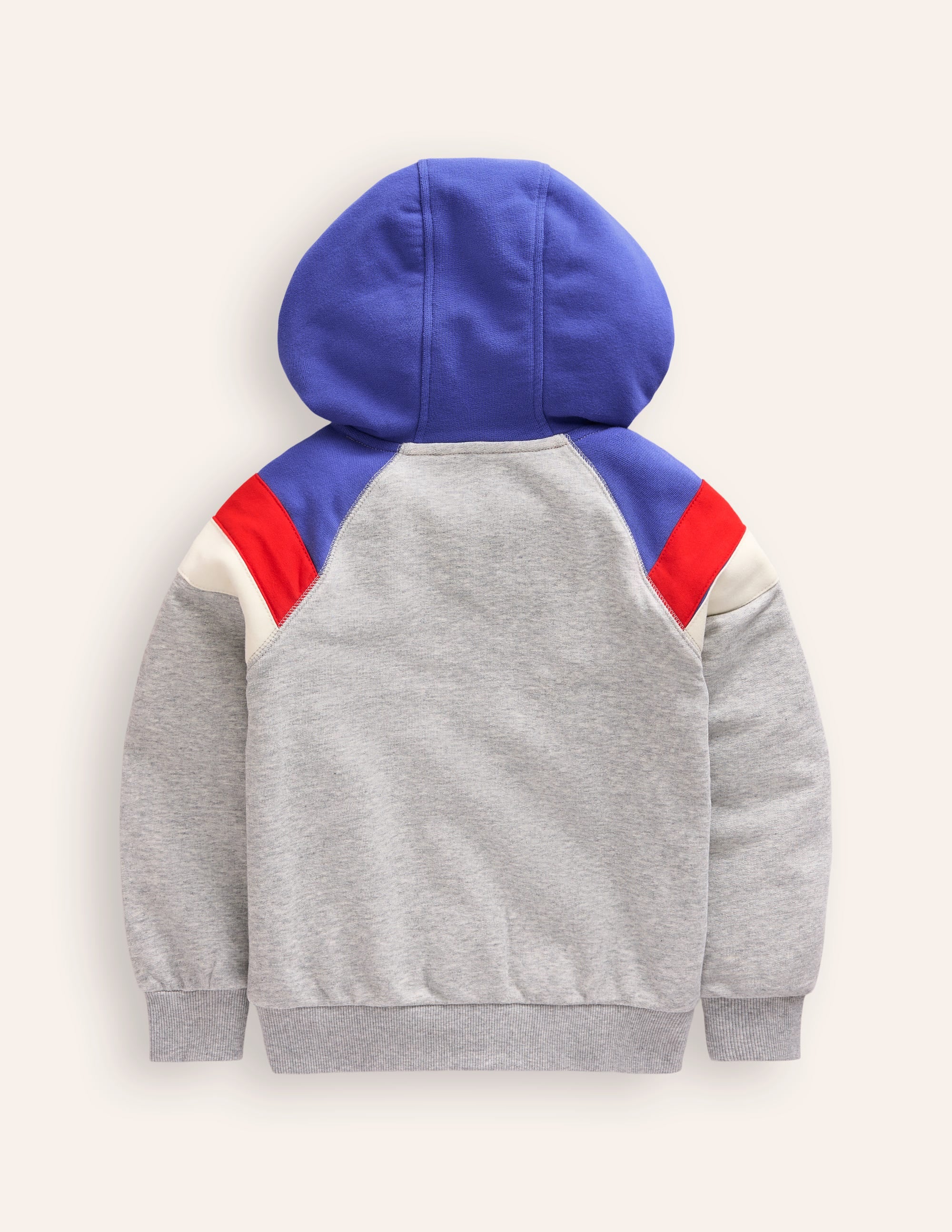Colour Block Hoodie-Grey Marl - Image 2
