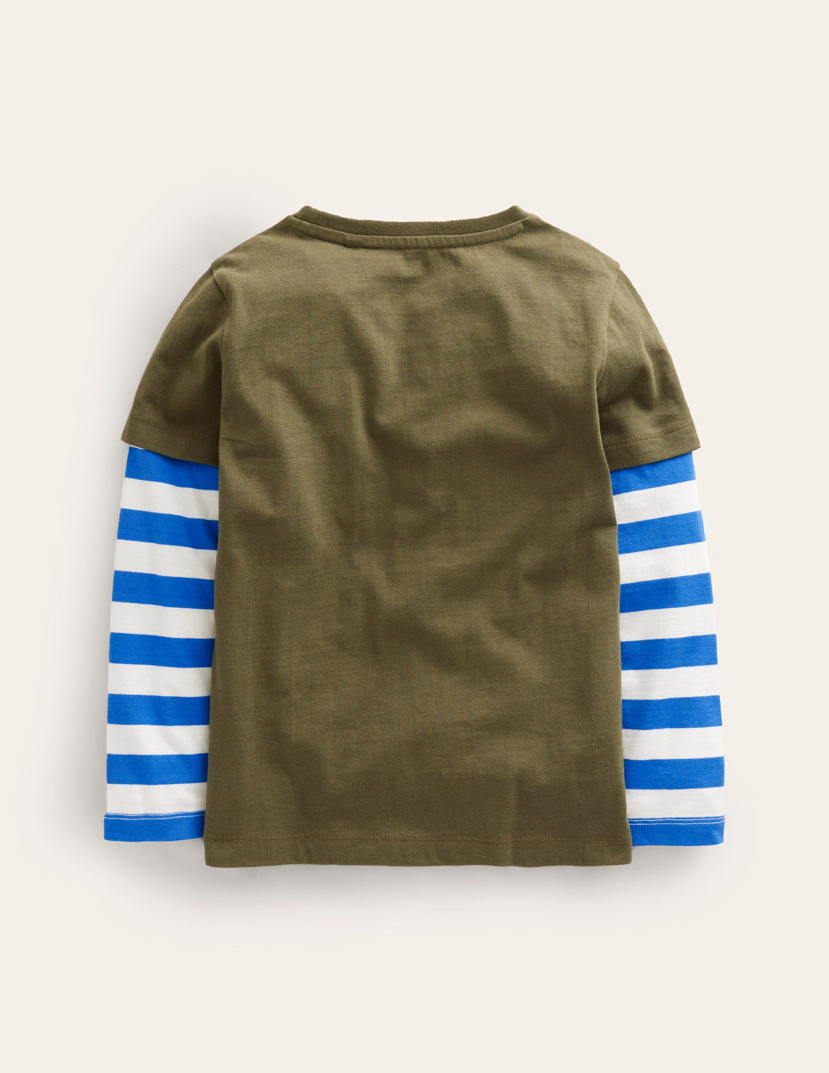 T-Shirt mit Applikation im Lagenlook-Klassisches Khaki Dino - Image 2