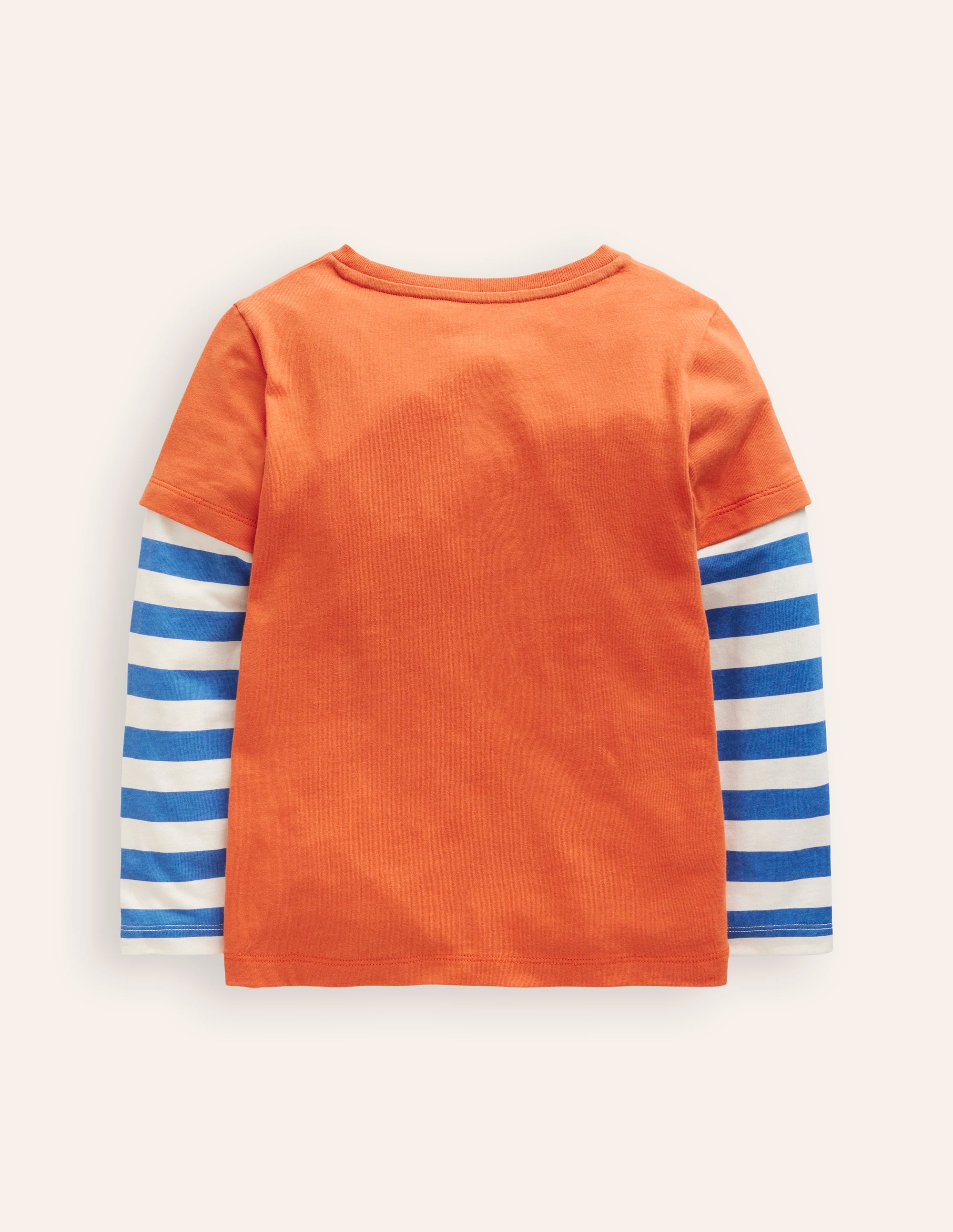 T-shirt fausses manches à appliqué-Orange érable automnal - Image 2