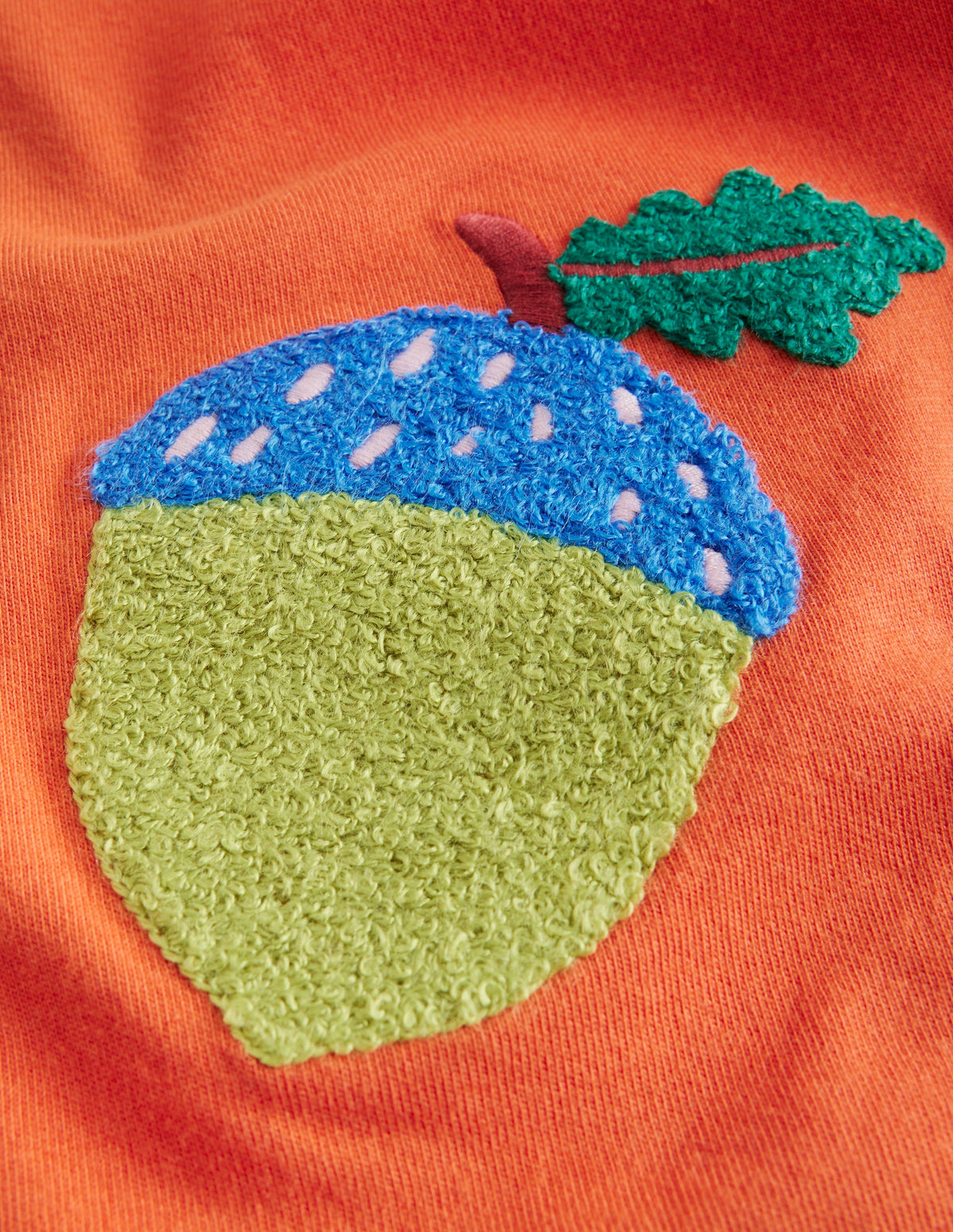T-shirt fausses manches à appliqué-Orange érable automnal-3