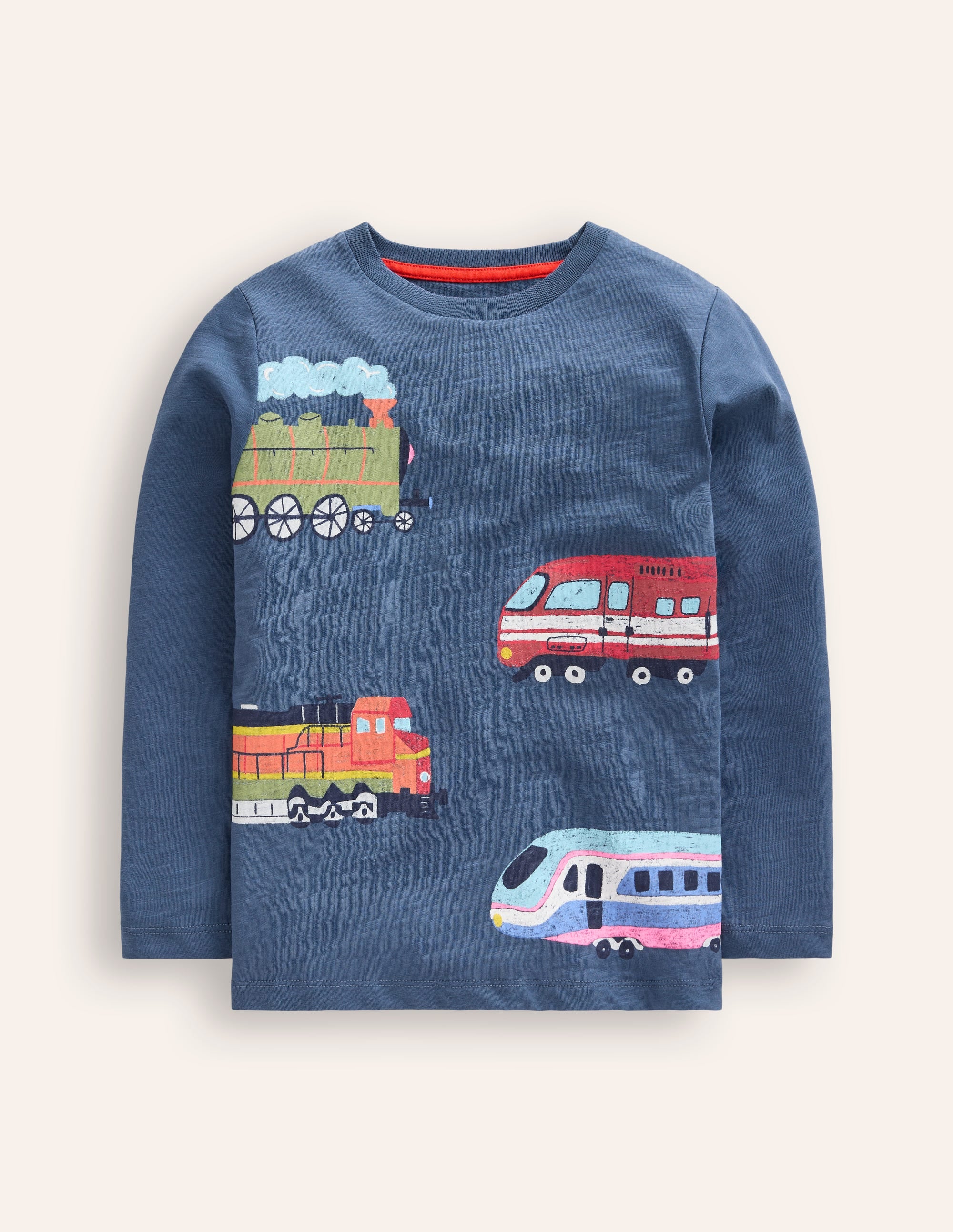 Printed Logo T-Shirt-Robot Blue Trains - Image 1