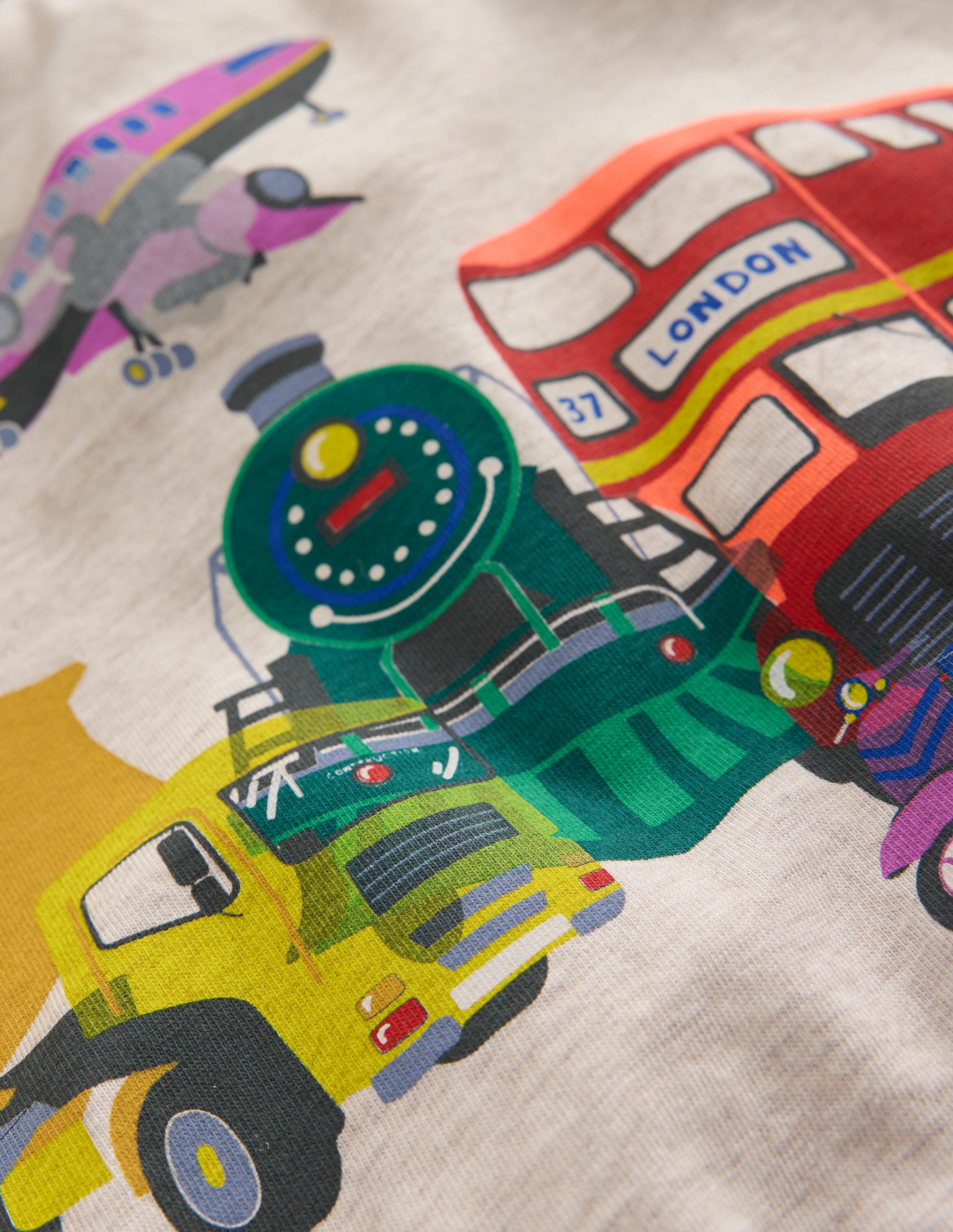 Bedrucktes Logo-T-Shirt-Haferbeige Meliert Transport - Image 3