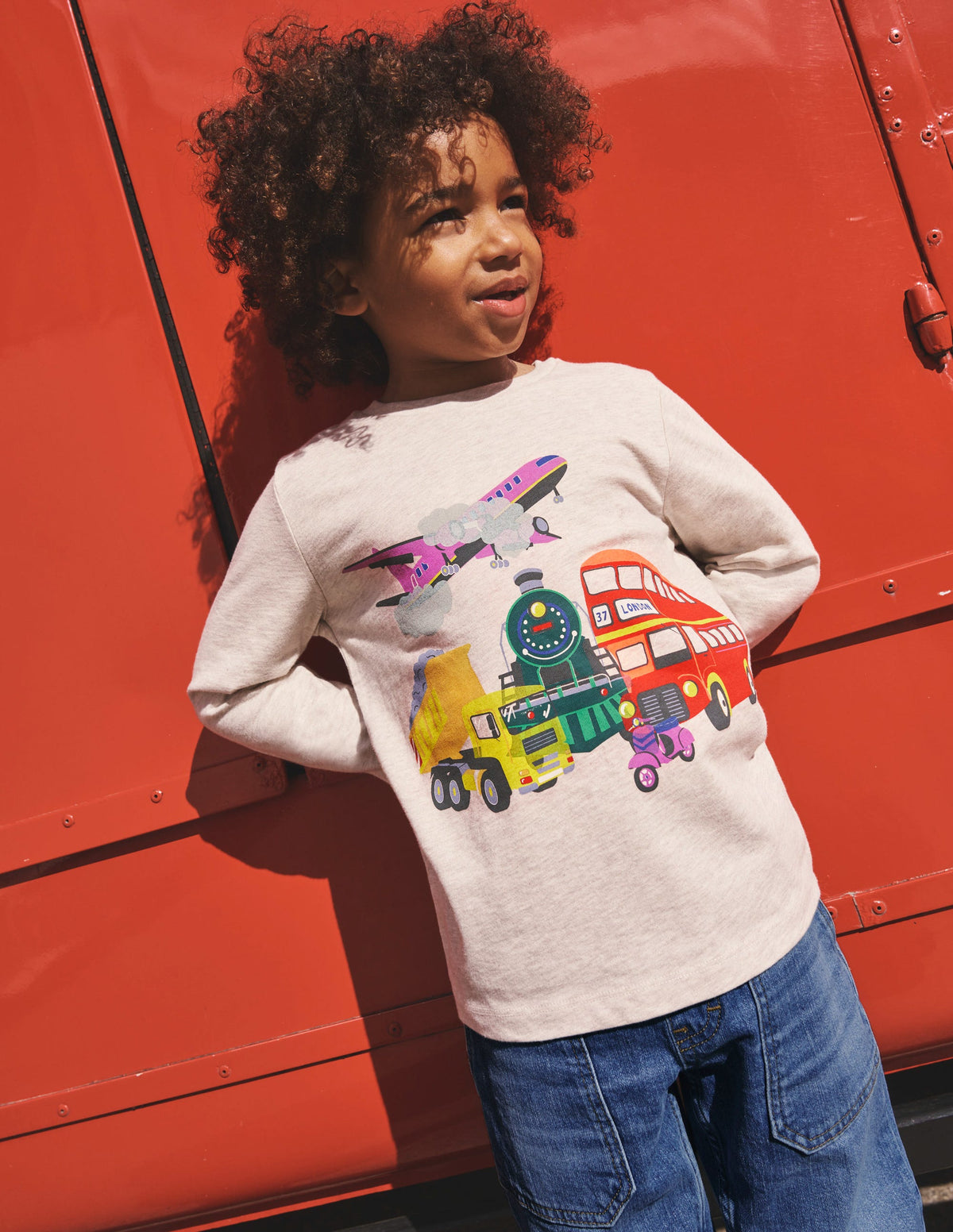Bedrucktes Logo-T-Shirt-Haferbeige Meliert Transport - Image 4