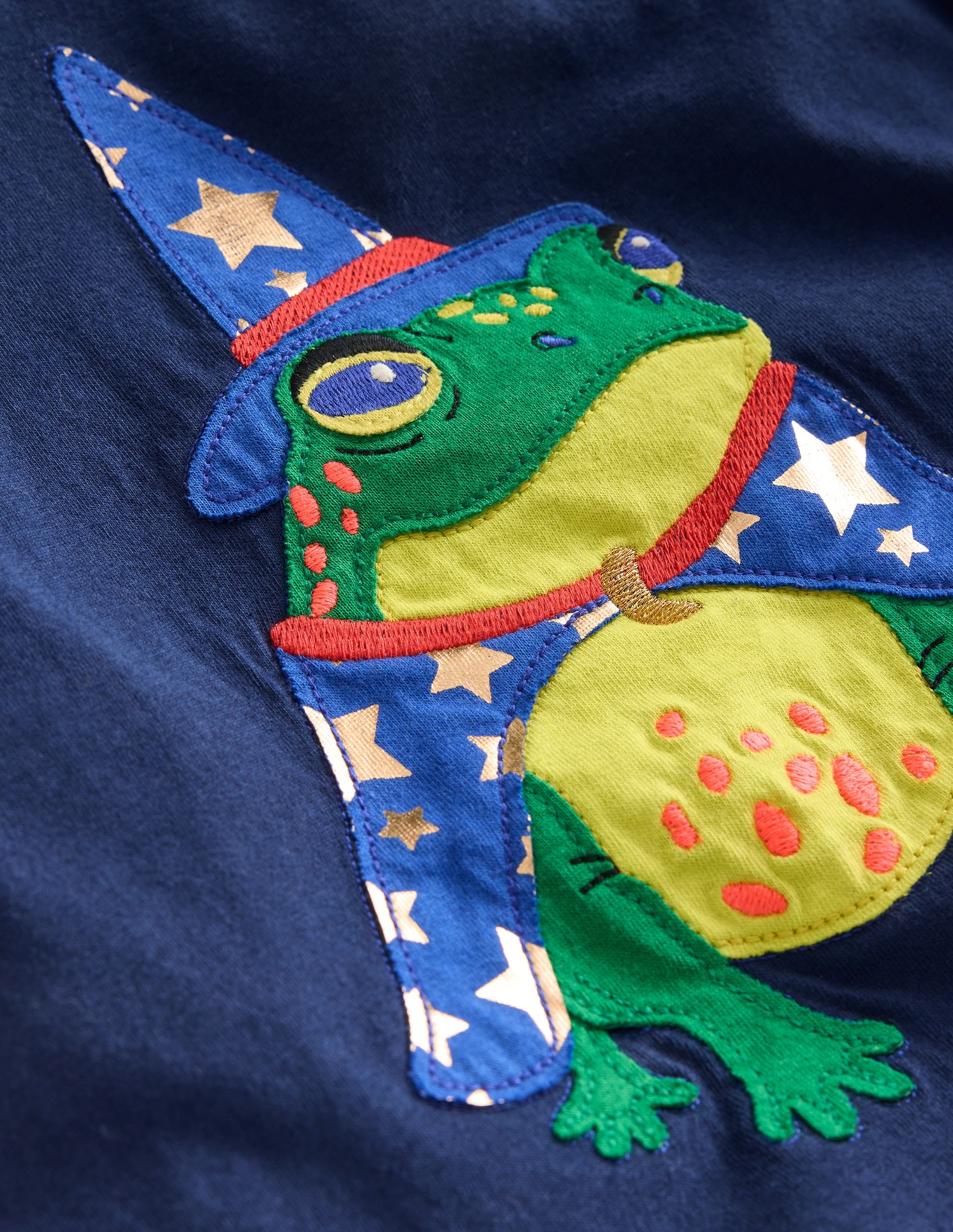 T-Shirt mit Halloween-Applikation-Schuluniform-Marineblau Frosch - Image 3