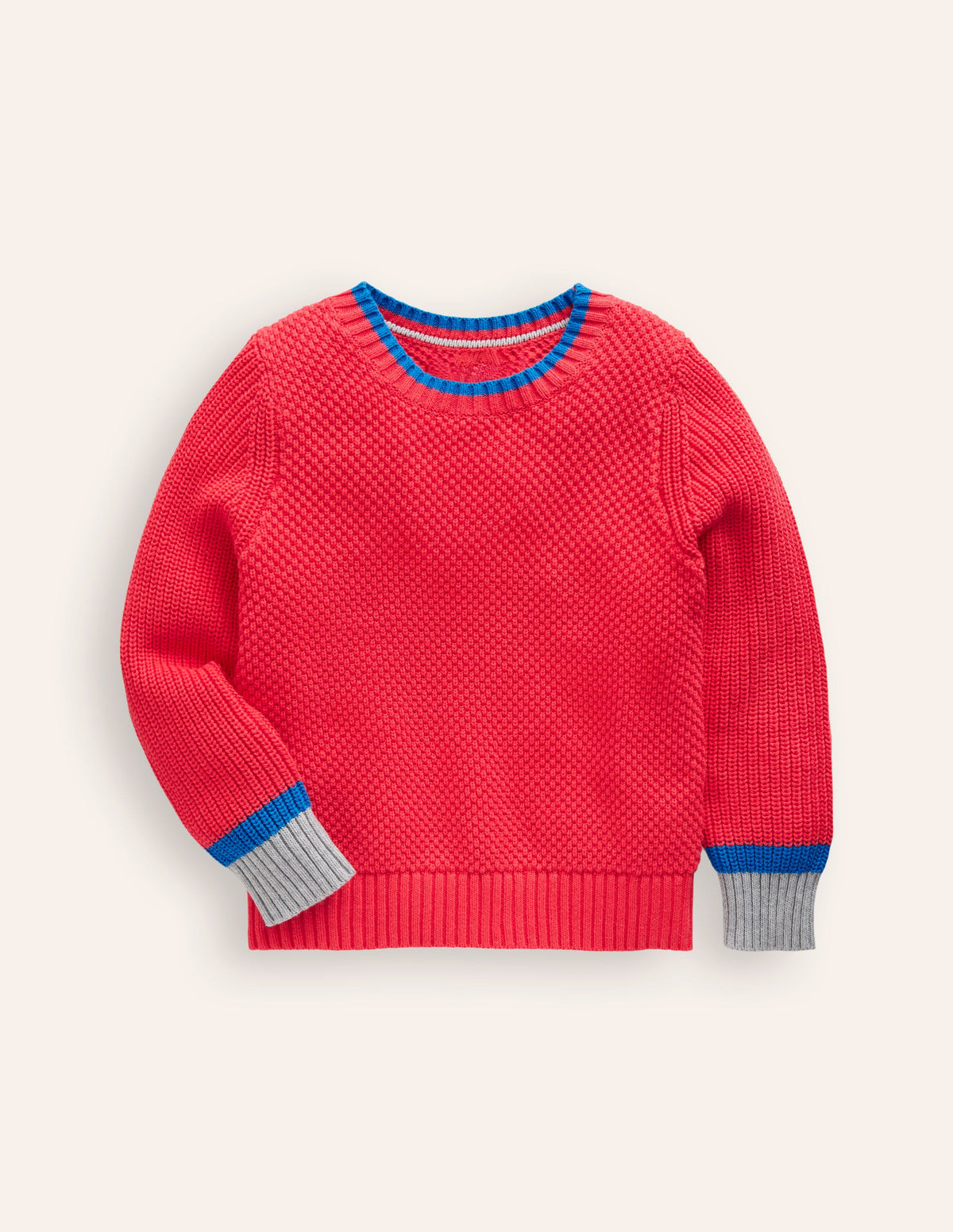 Chunky Cotton Jumper-Jam Red - Image 1