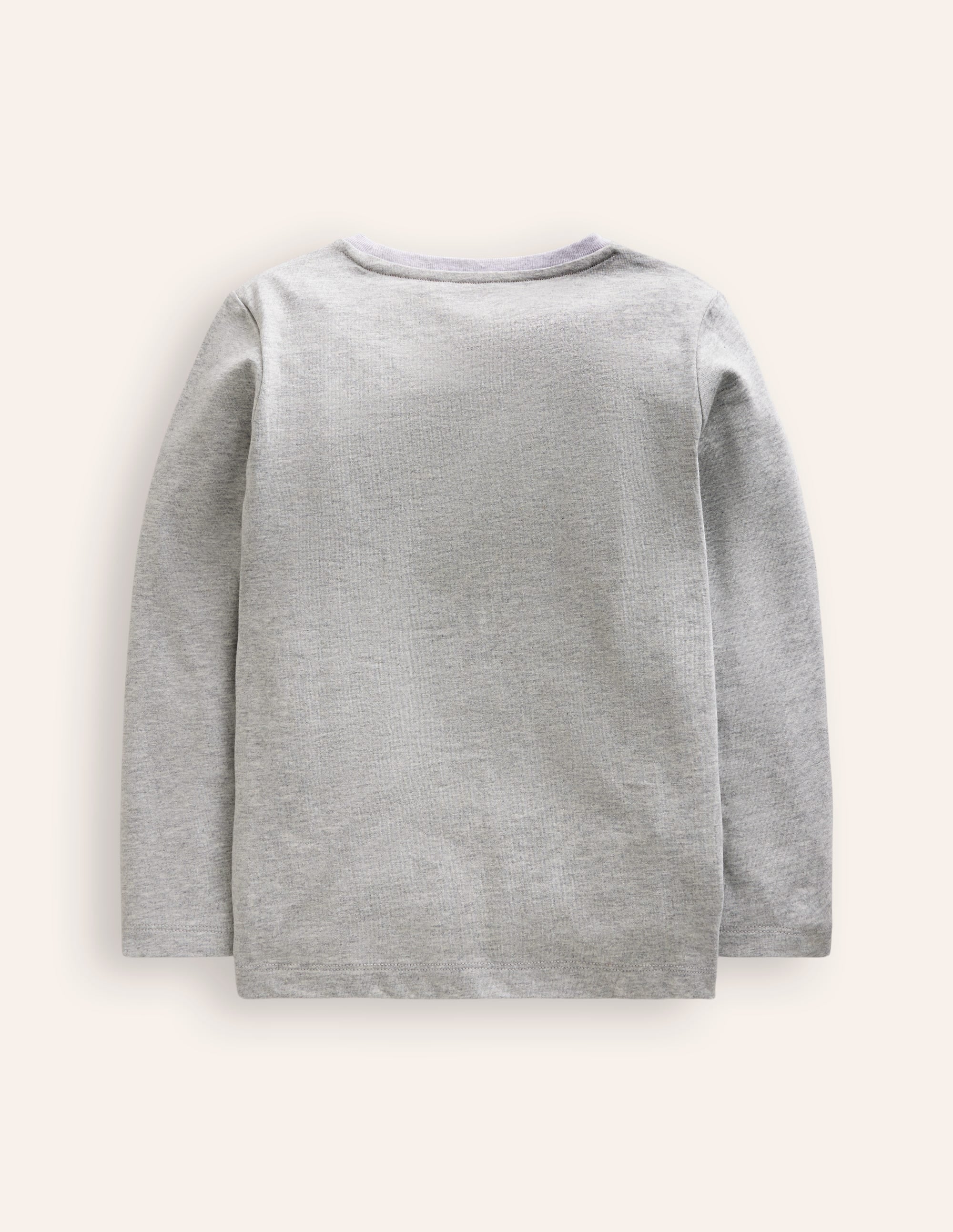 T-Shirt mit Bouclé-Detail-Grau Meliert, Bagger - Image 2