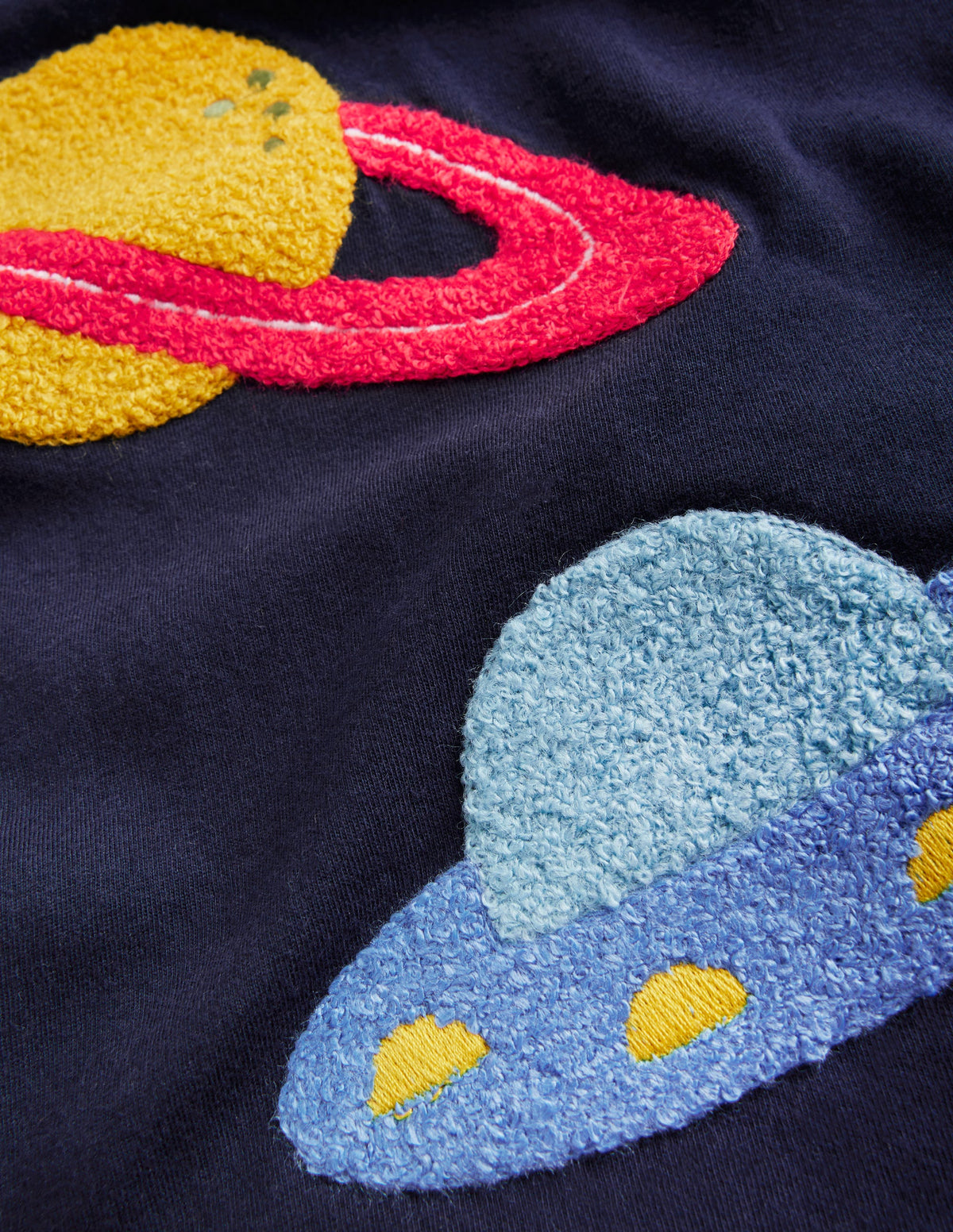 T-Shirt mit Bouclé-Detail-Schuluniform-Navy, Planeten-3